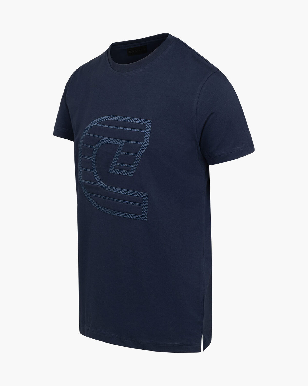 C-logo Herringbone Tee, Navy, hi-res