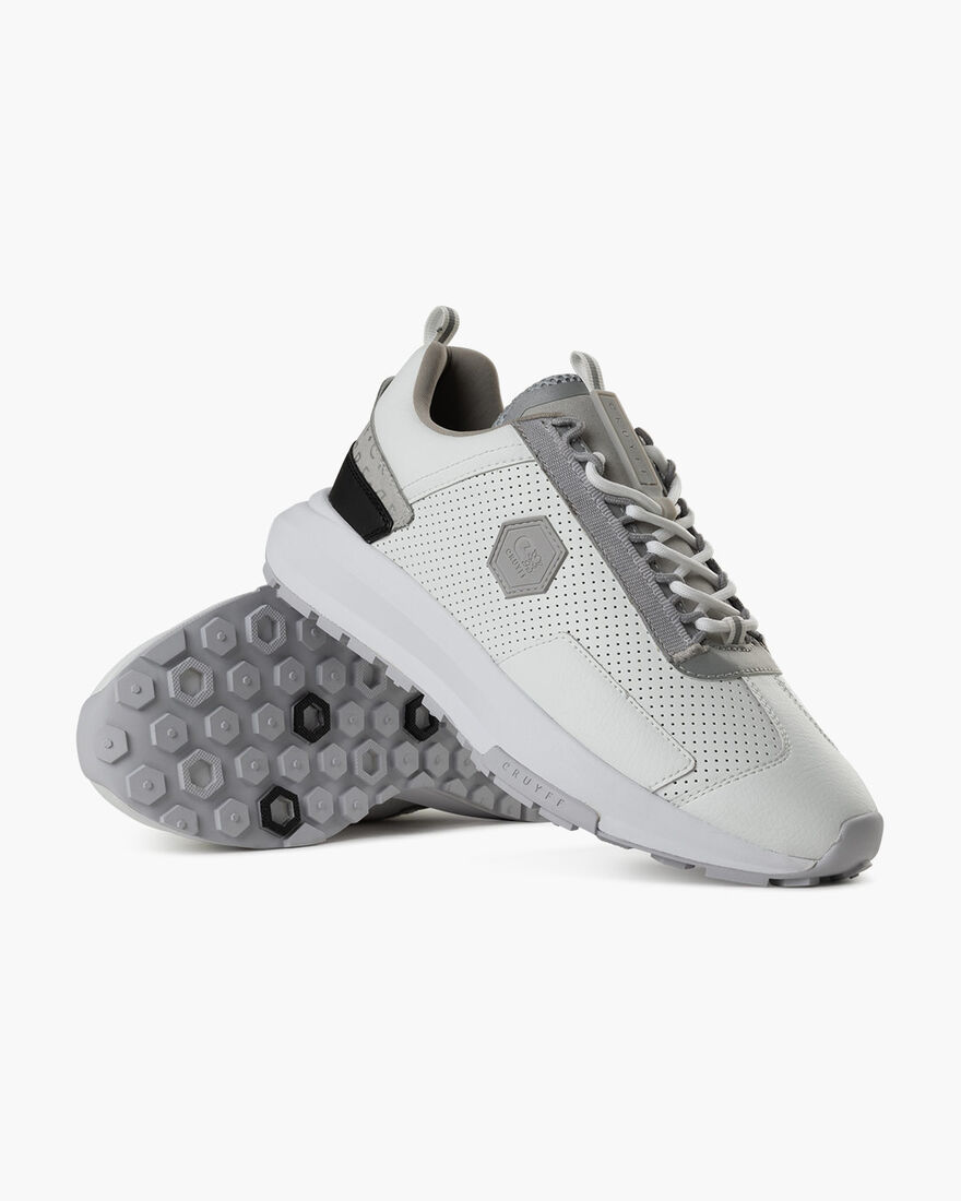 Subutai - Perforated Soft Leather/Tumbled, White/Silver, hi-res