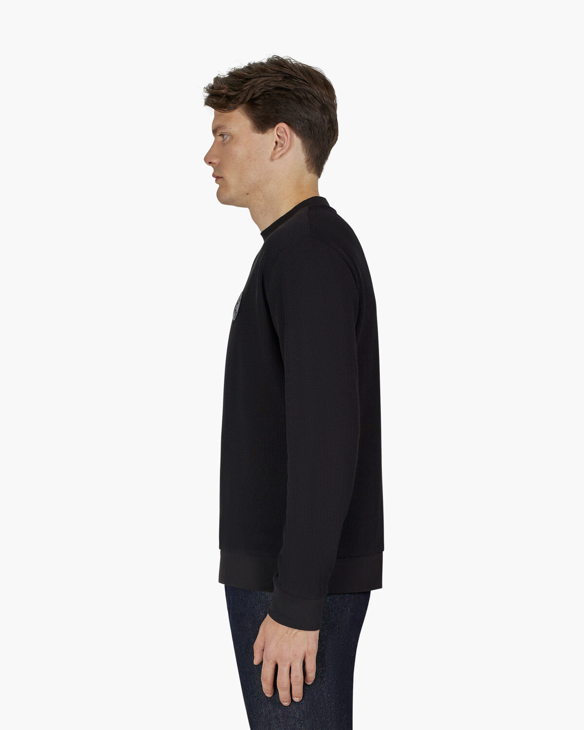 Retro Badge Jumper, Black, hi-res