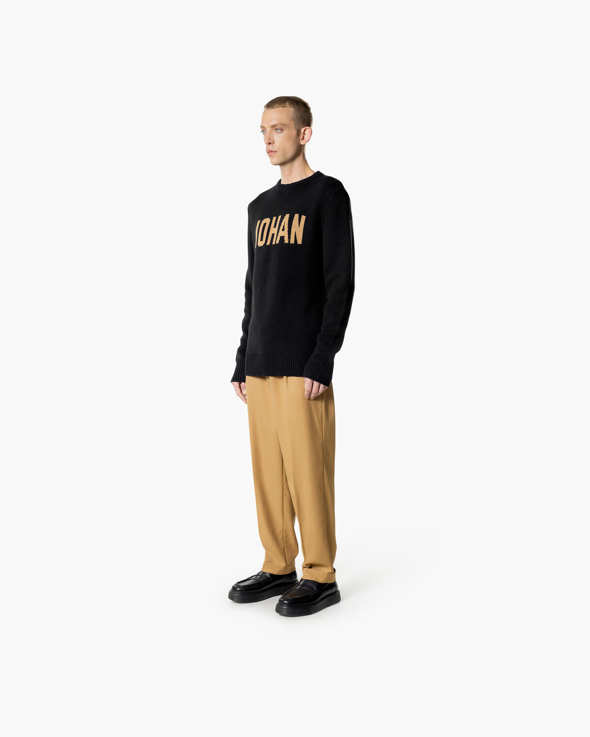 Johan Knit Crewneck, Black, hi-res