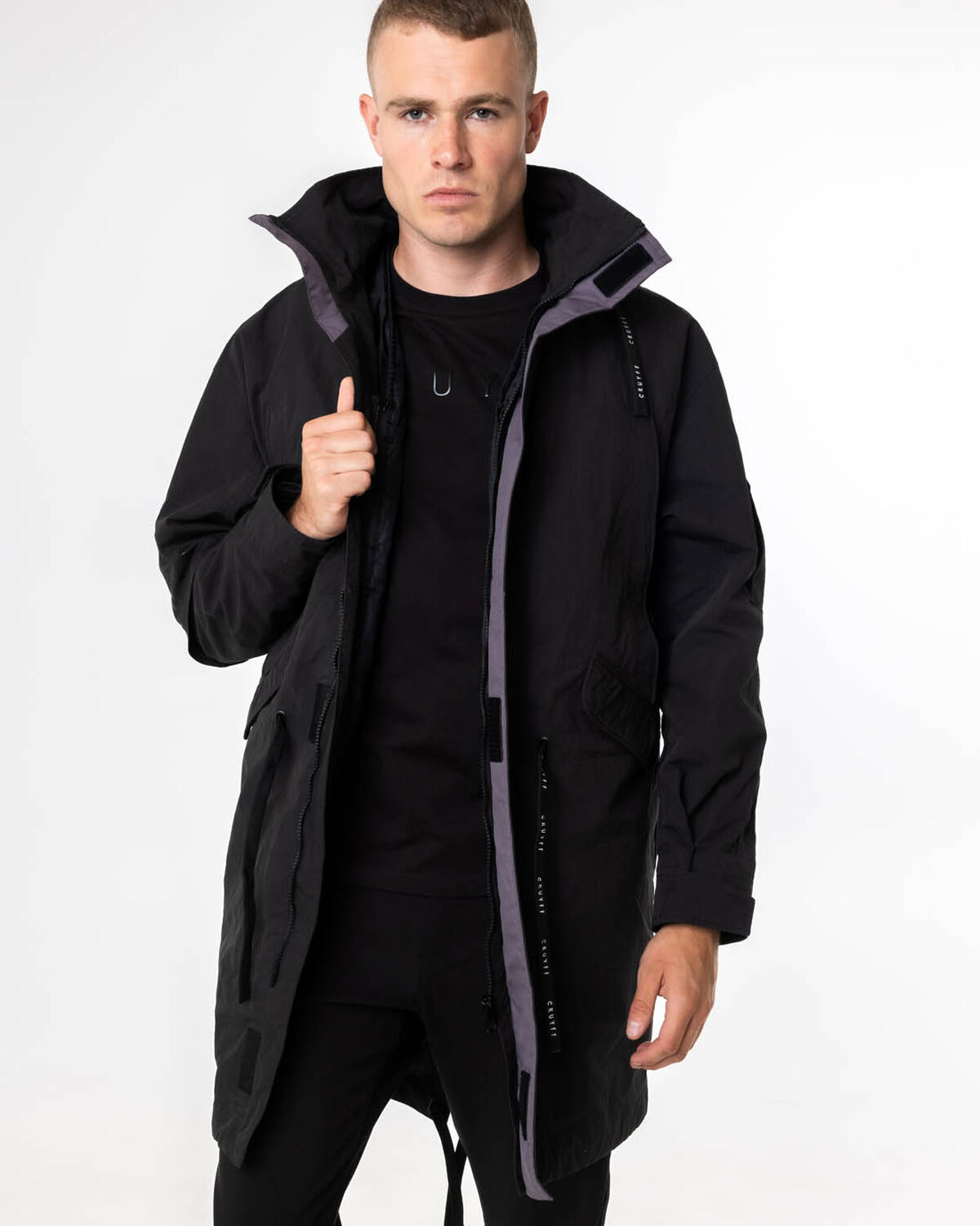 Naranco Parka - Half Recycled Nylon / Cotton, Black, hi-res