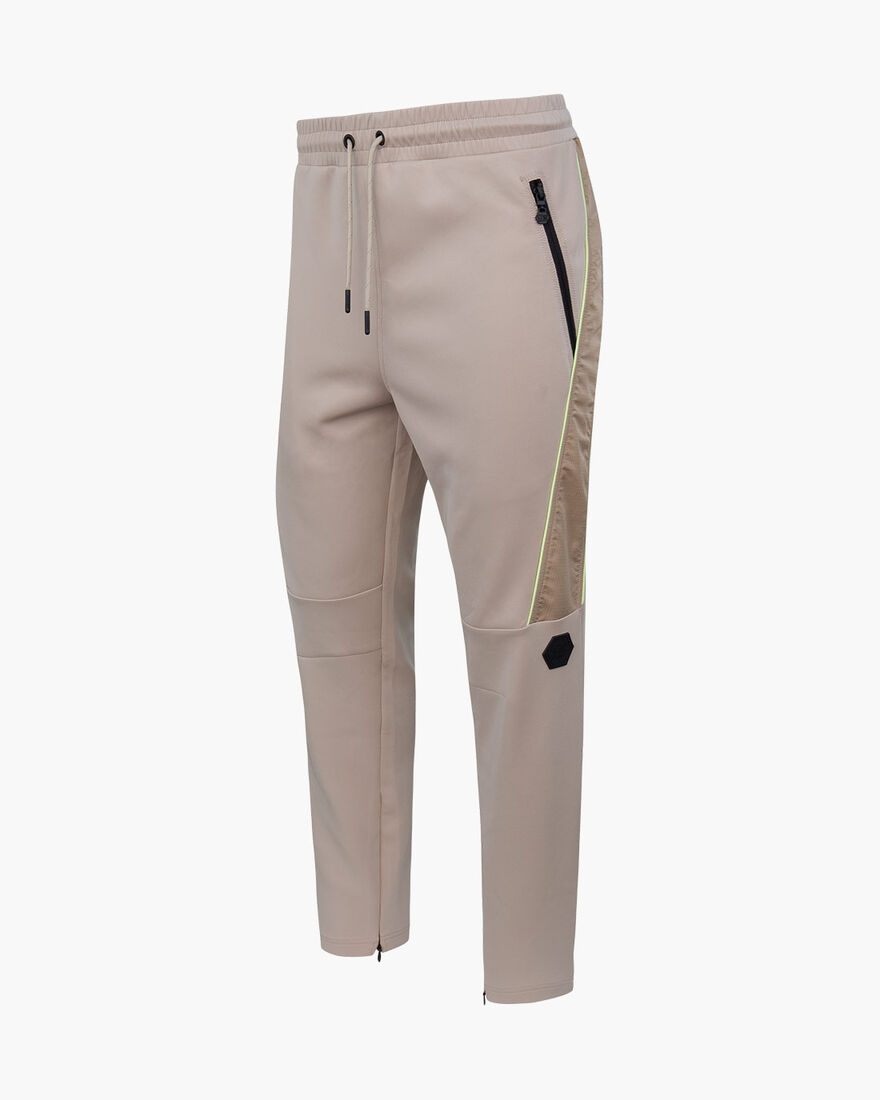 Saul Track Pant - Scuba / lightweight crinkle rips, Sand/Yellow, hi-res
