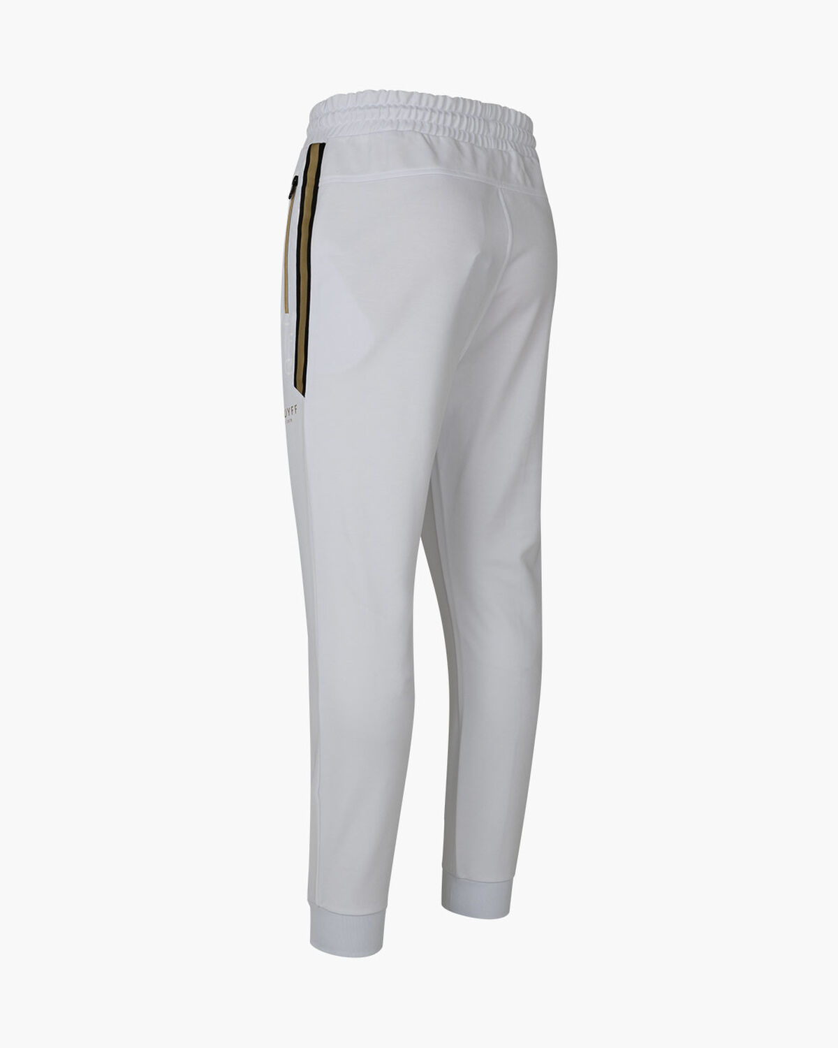 Gregory Track Pants - 65% Polyester 35 % Cotton, White/Gold, hi-res