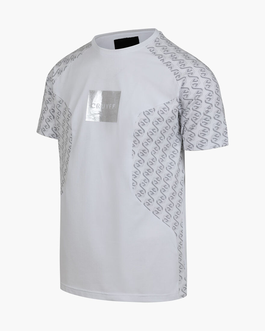 Chain Repeat Tee, White/Silver, hi-res