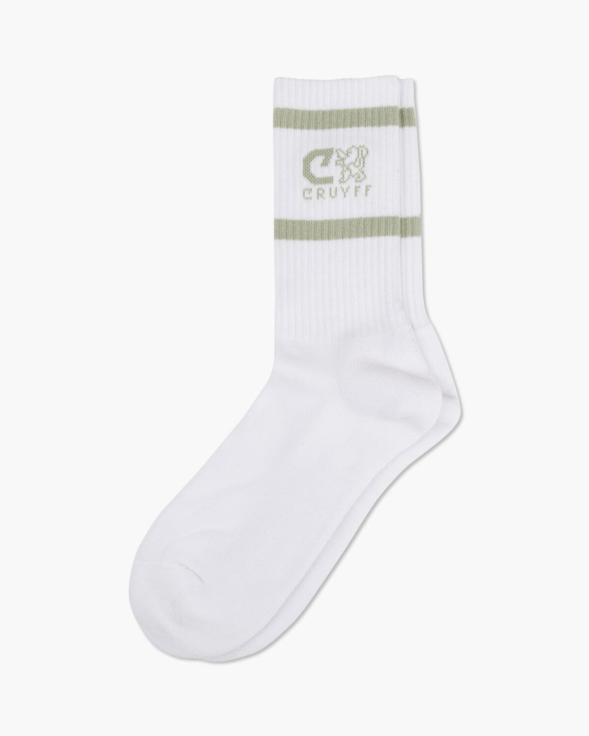 Hernandez 2 Stripe Sport Socks, White/Green, hi-res