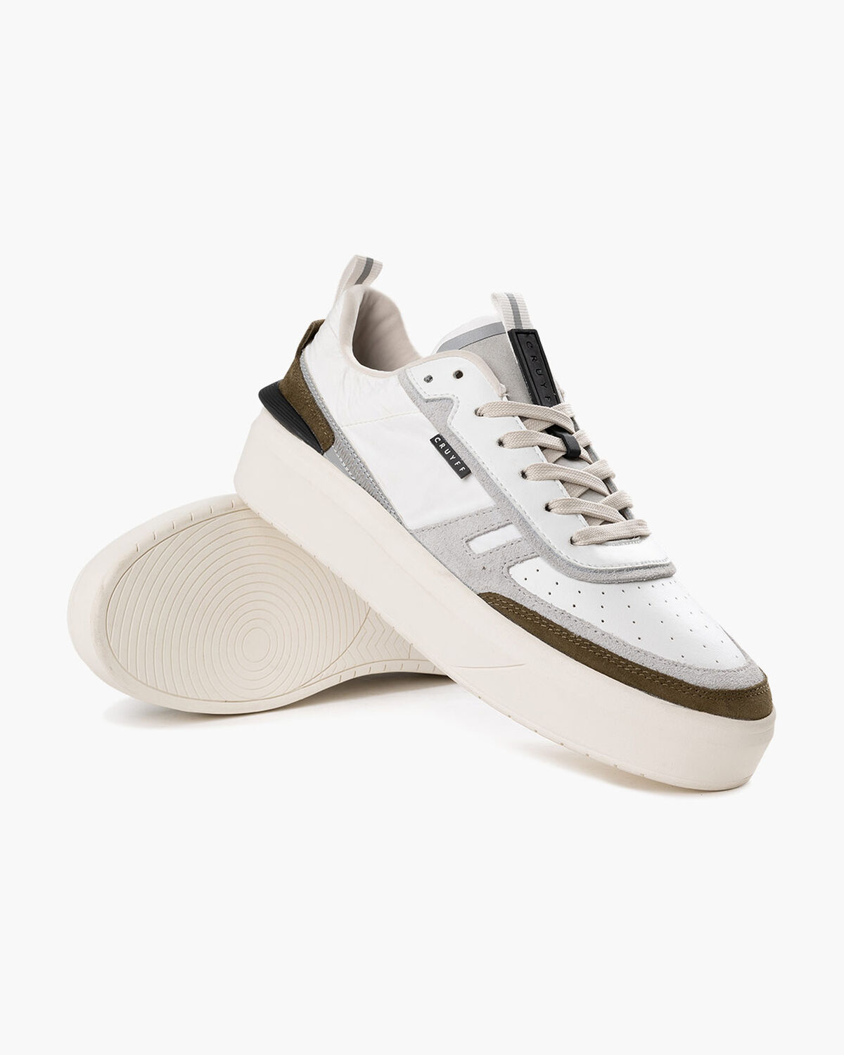 Cambria - Soft Leather/Crepe Nylon/Suede, White/Green, hi-res