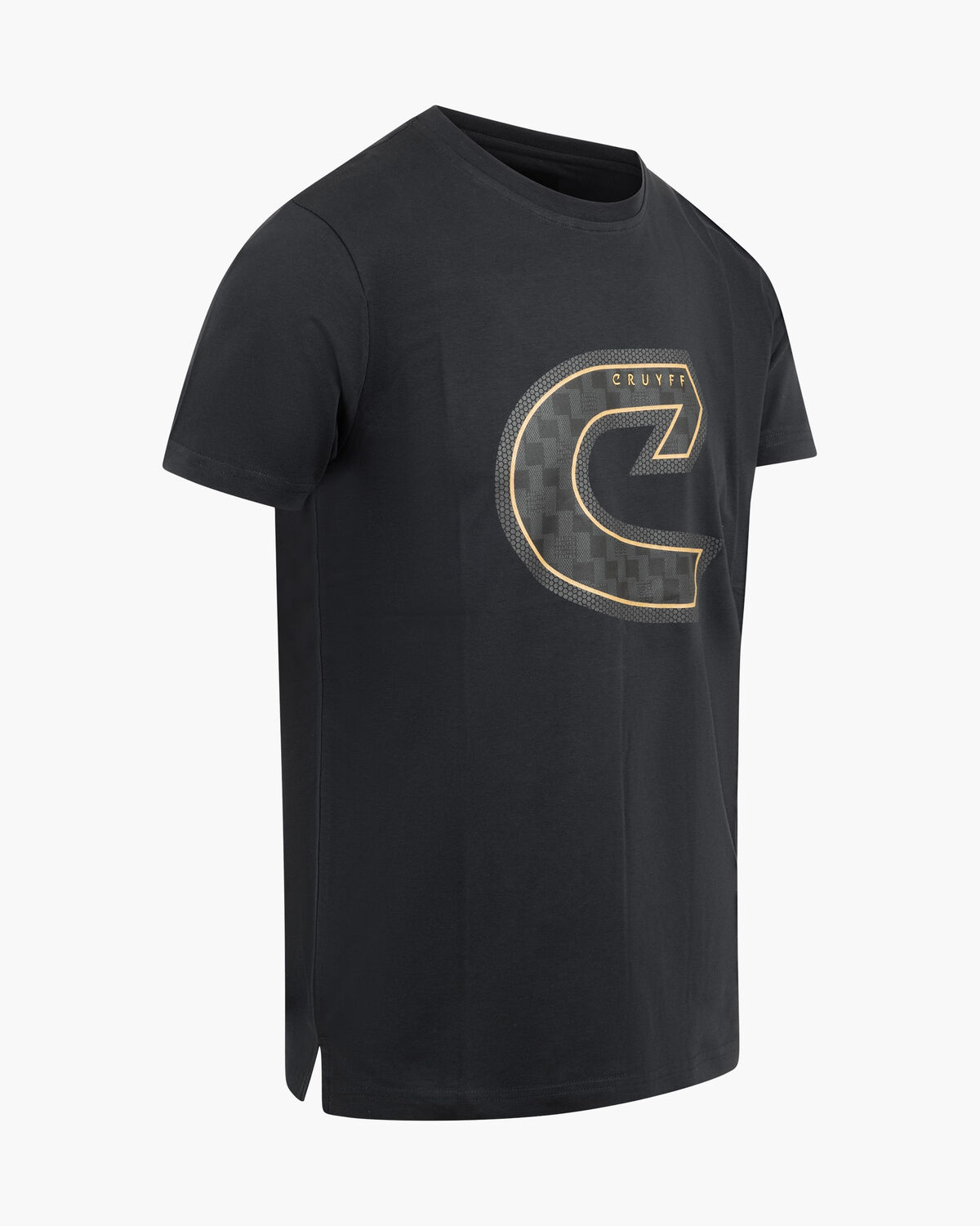 Fuzeknit C-Logo Tee, Black/Gold, hi-res