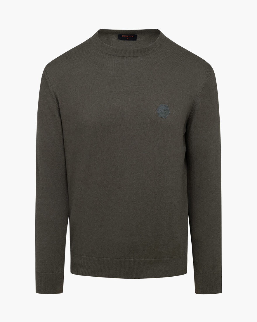 Basco Jumper - Cotton, Green, hi-res