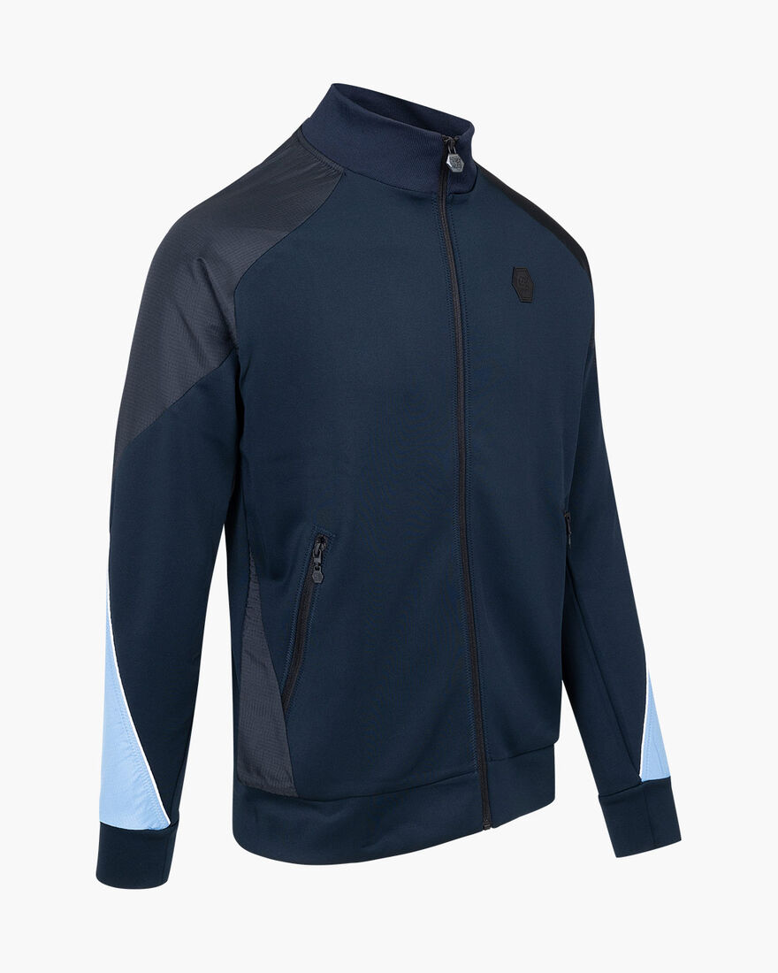 Saul Track Top - Scuba / lightweight crinkle ripst, Blue, hi-res