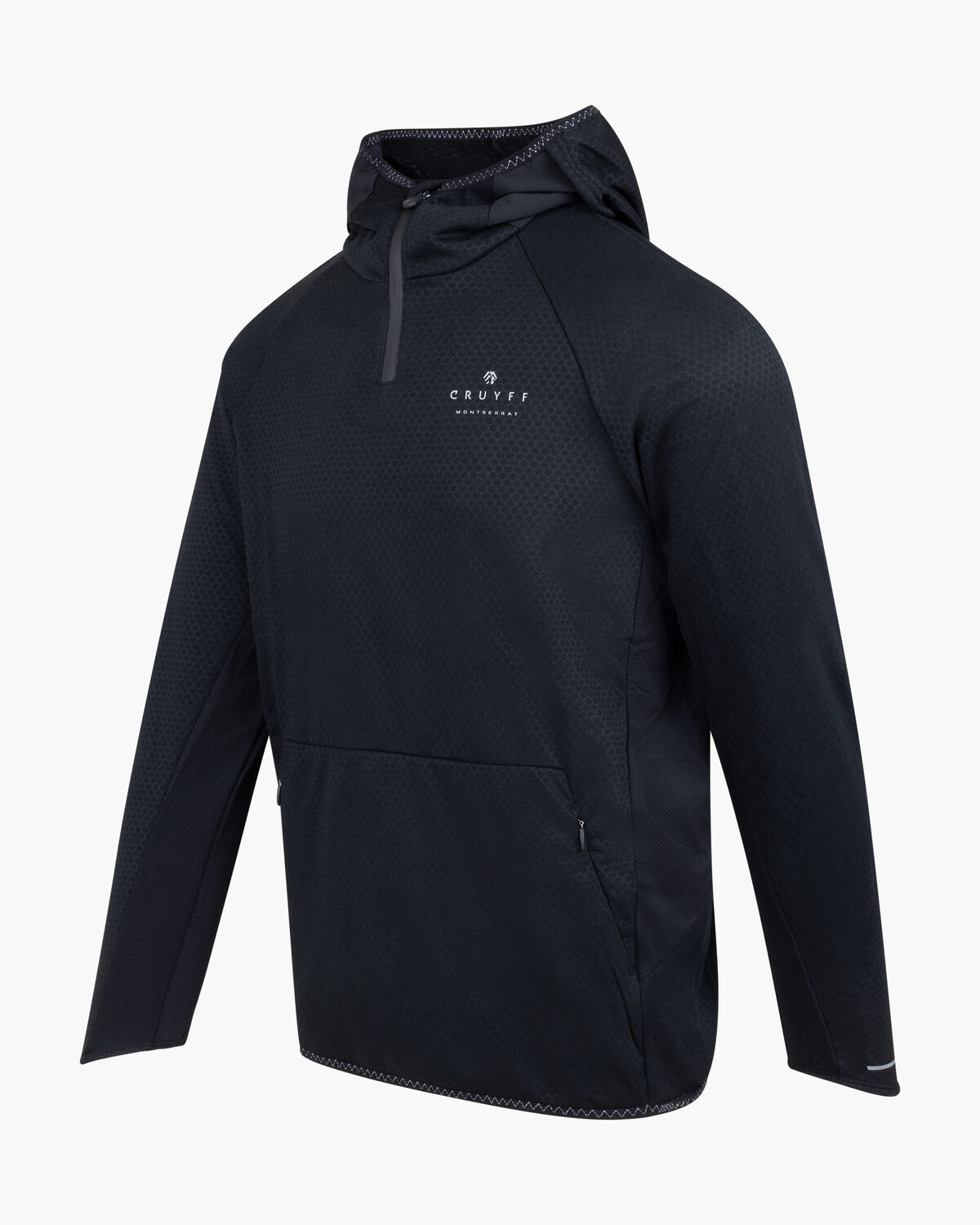 Solar 1/4 Zip Hood, Black, hi-res