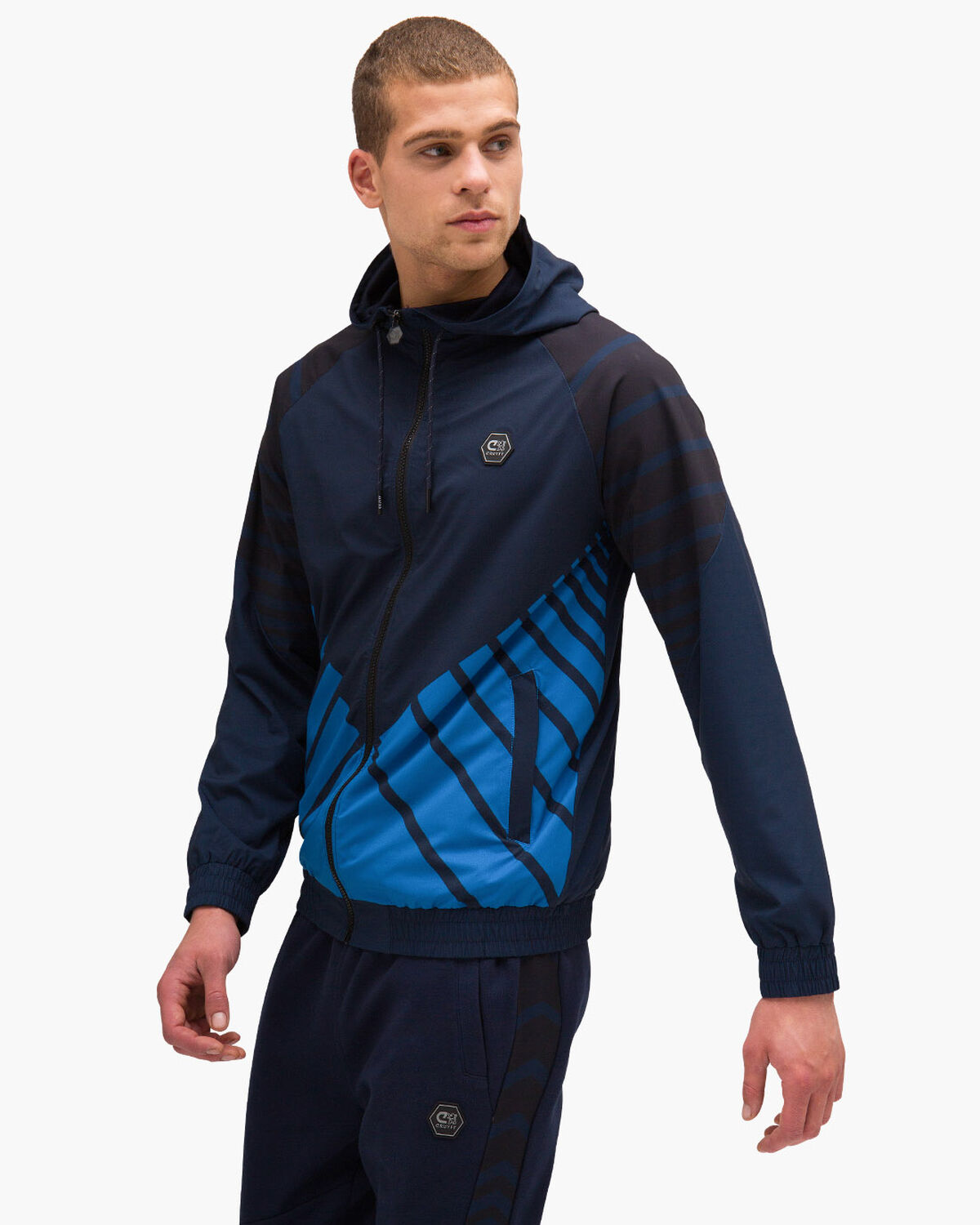 Devante Zip Thru - Navy/Royal - 95% Polyester / 5%, Navy, hi-res