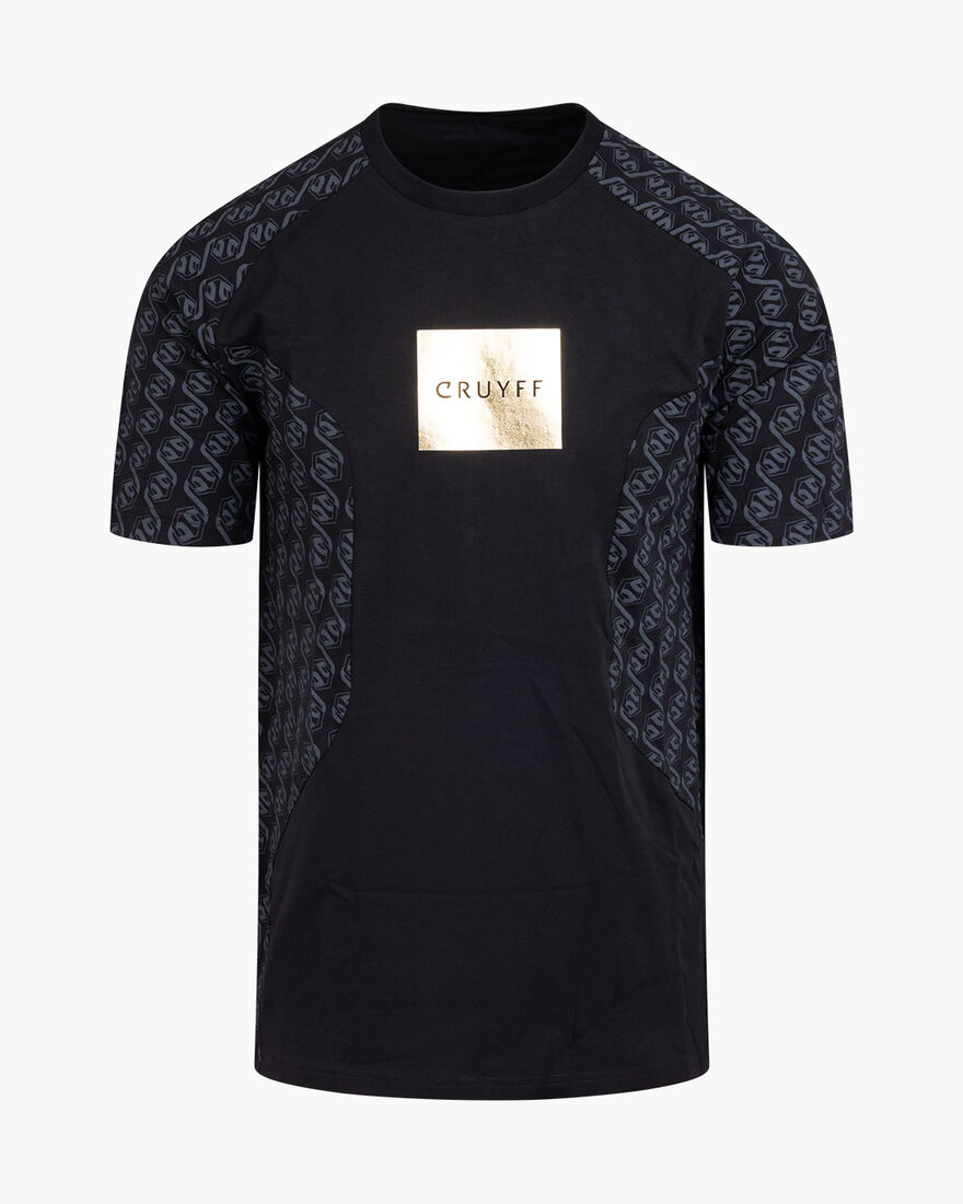 Chain Repeat Tee, Black/Gold, hi-res