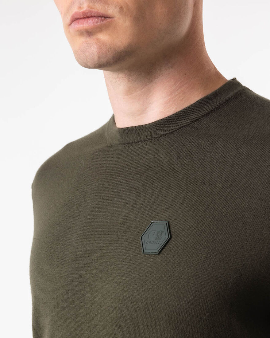 Basco Jumper - Cotton, Green, hi-res