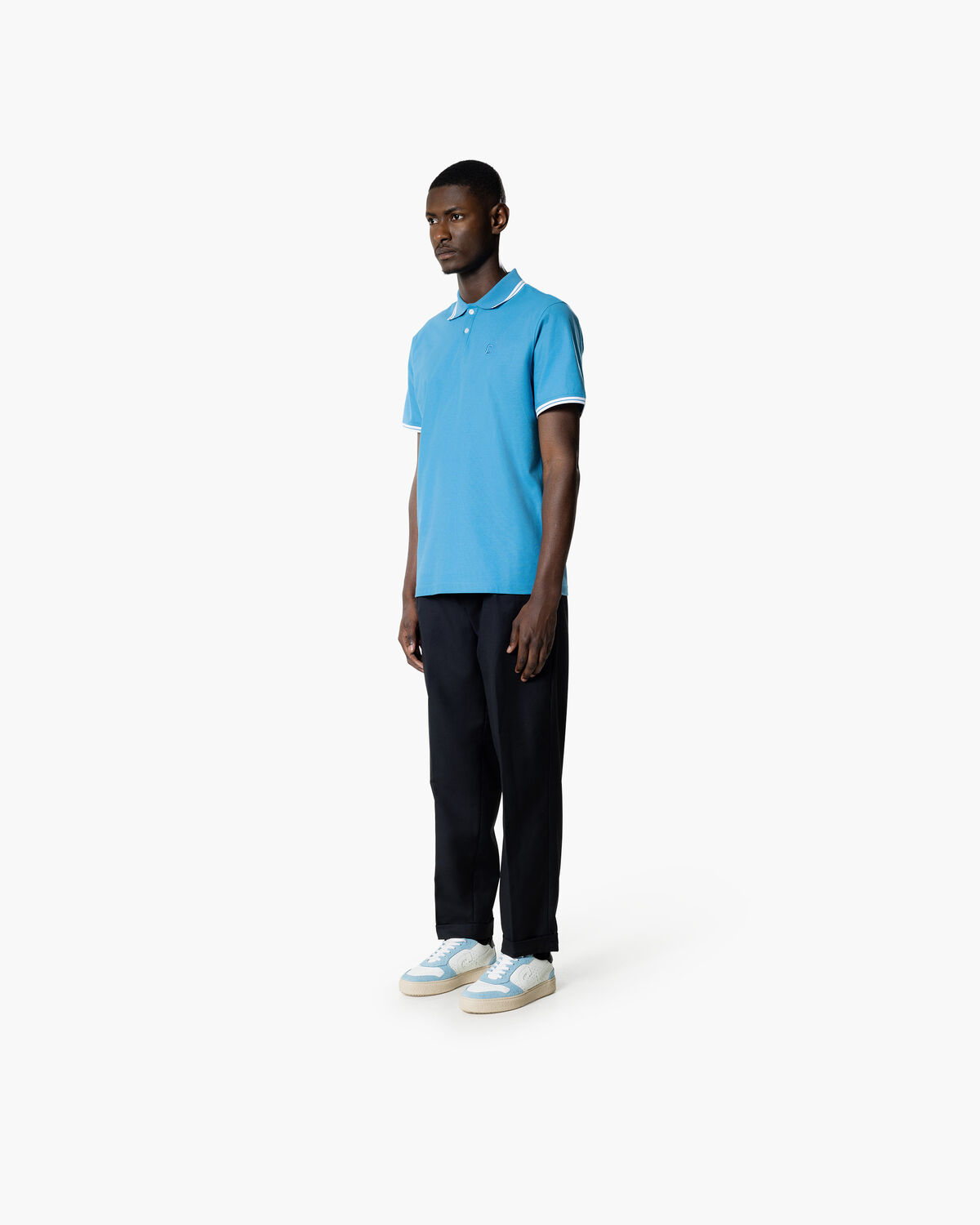Luxury Piquet Polo, Blue, hi-res