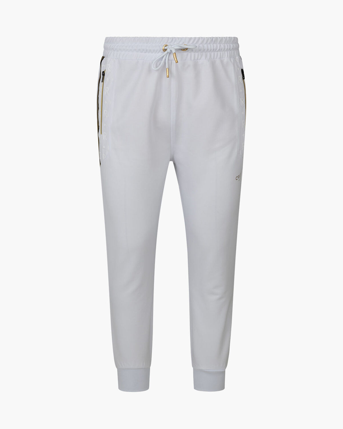 Gregory Track Pants - 65% Polyester 35 % Cotton, White/Gold, hi-res