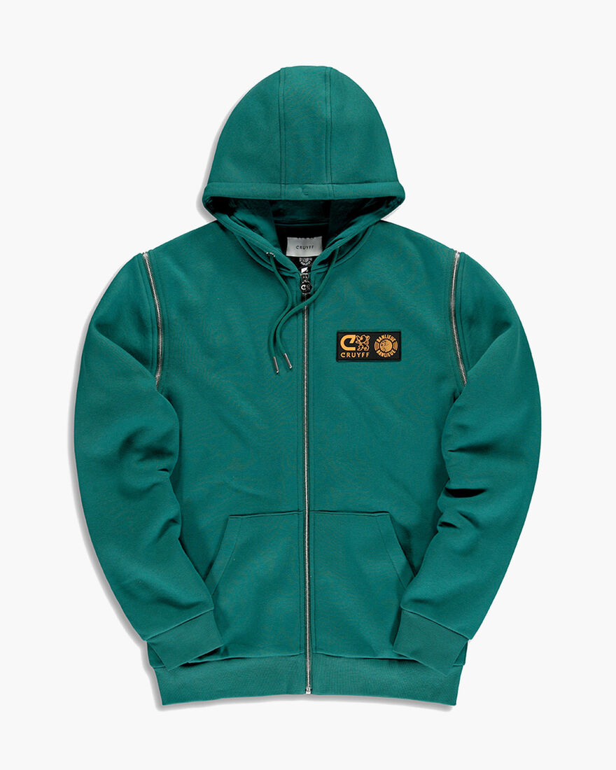 Cruyff x Banlieue  Zip-thru Hood - Green - 65% Cot, Green, hi-res
