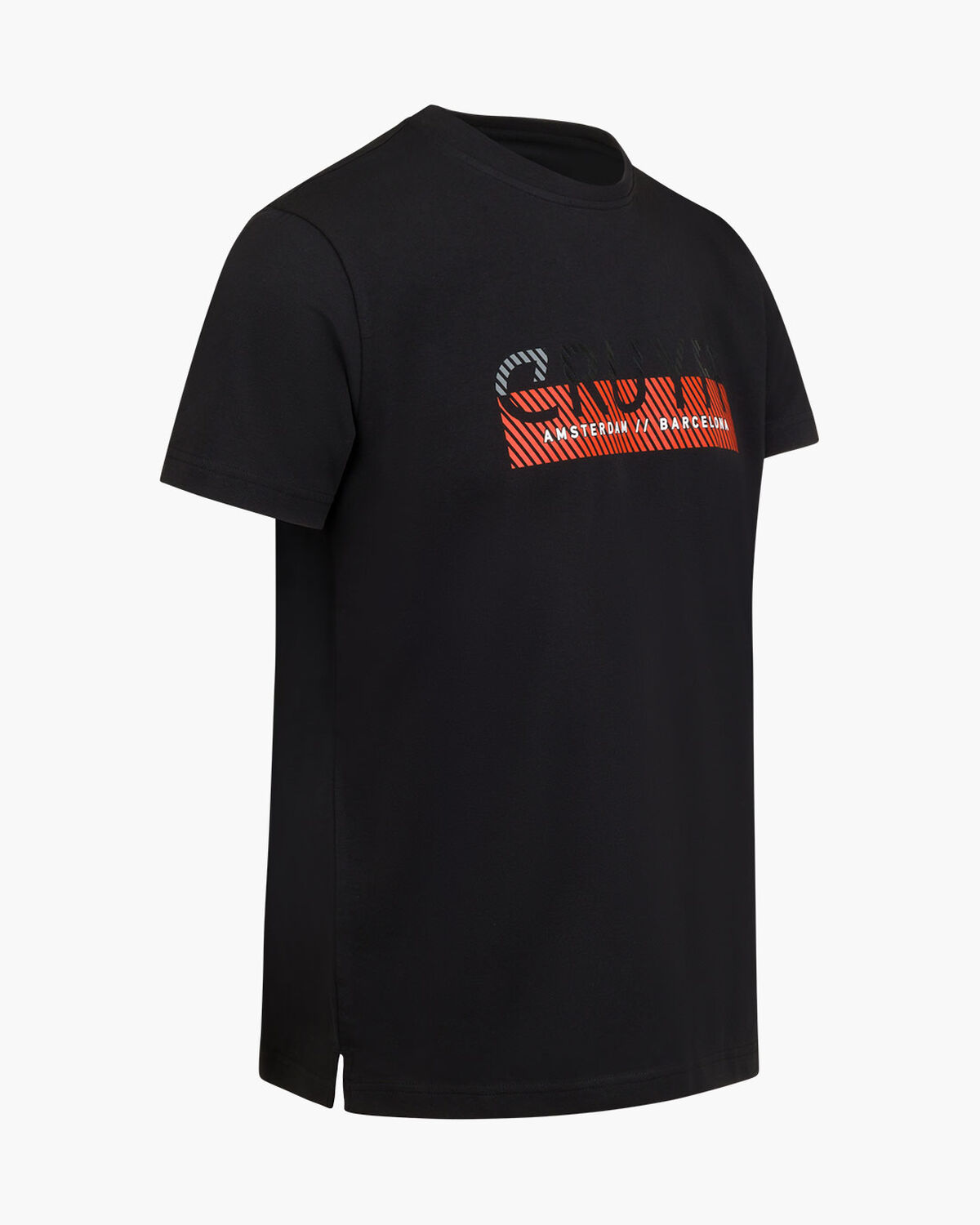 Glossy Chest Print Tee, Black, hi-res