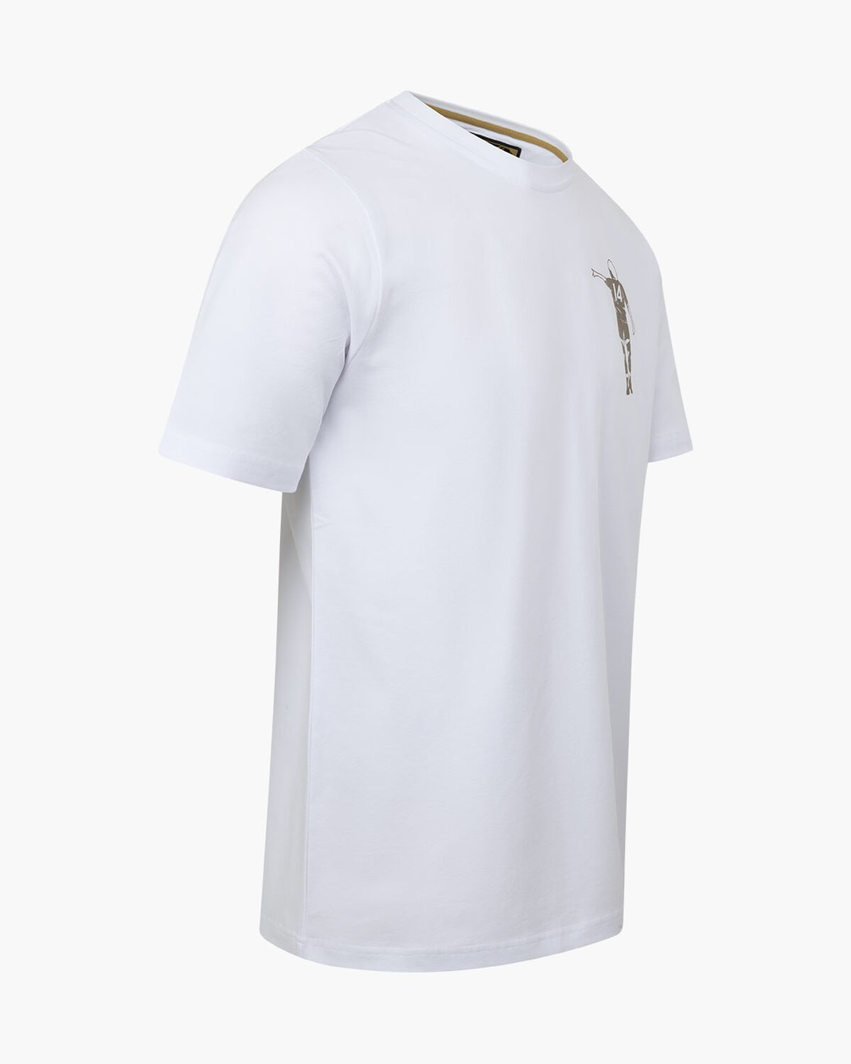 Dos Rayas Print Tee, White/Gold, hi-res