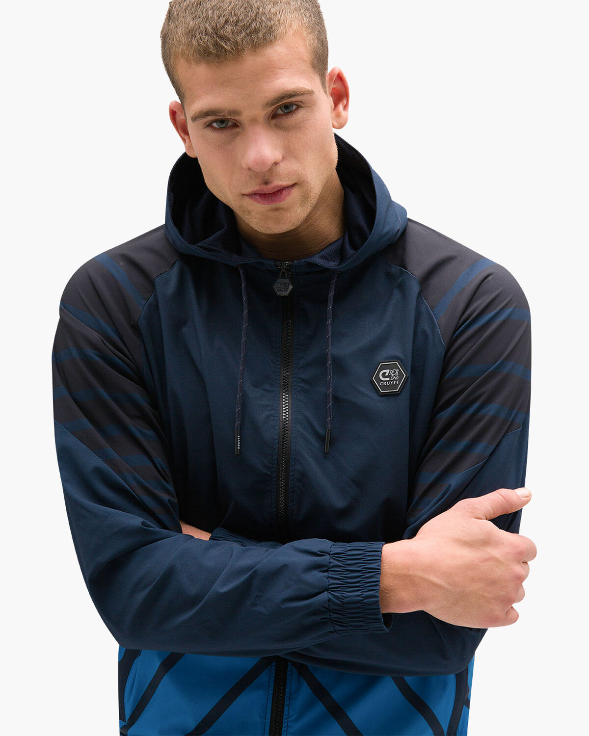 Devante Zip Thru - Navy/Royal - 95% Polyester / 5%, Navy, hi-res
