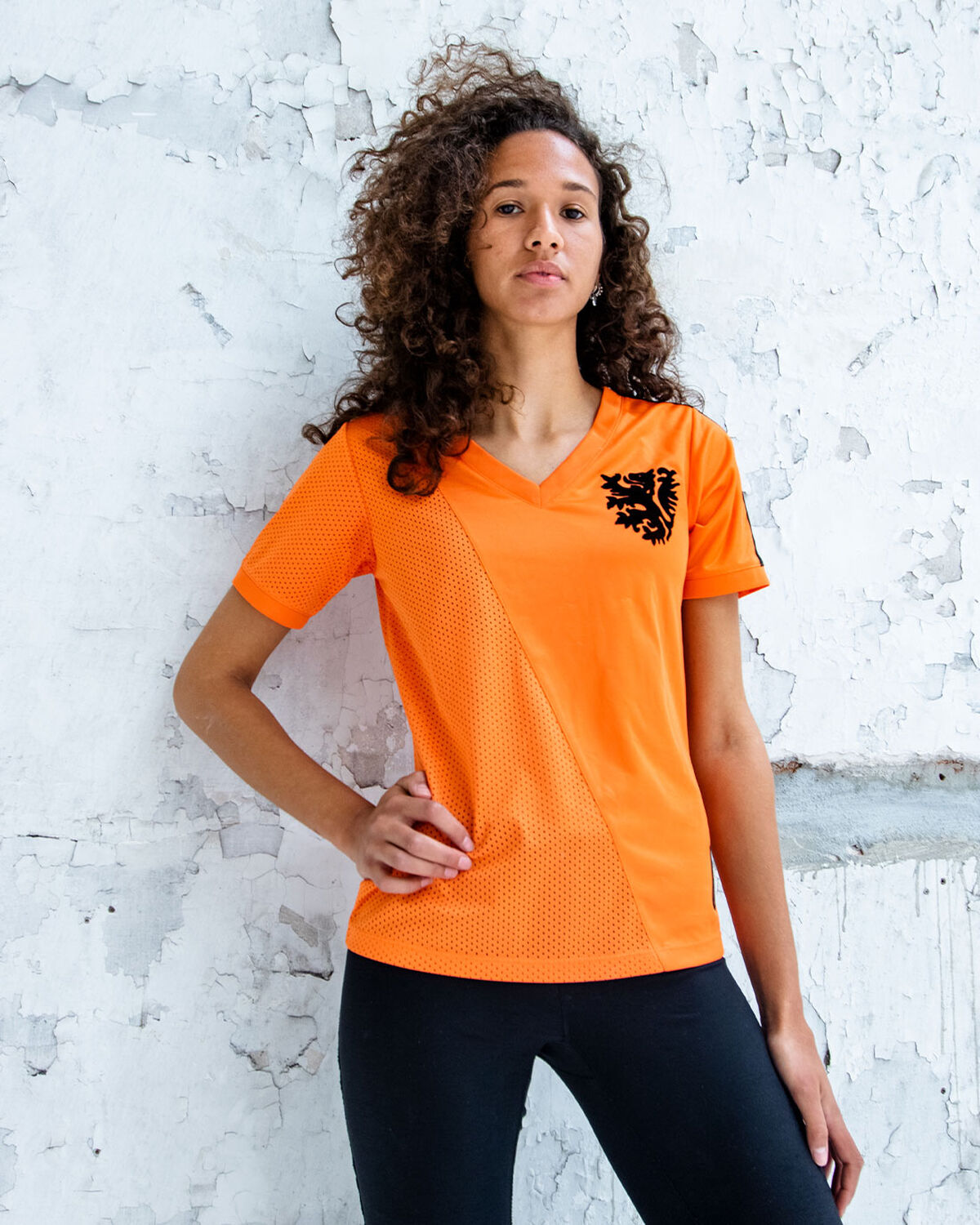 Cruyff Euro Womens Tee, Orange, hi-res