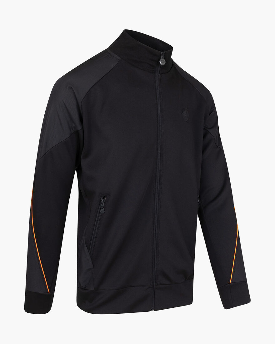 Saul Track Top - Scuba / lightweight crinkle ripst, Black, hi-res