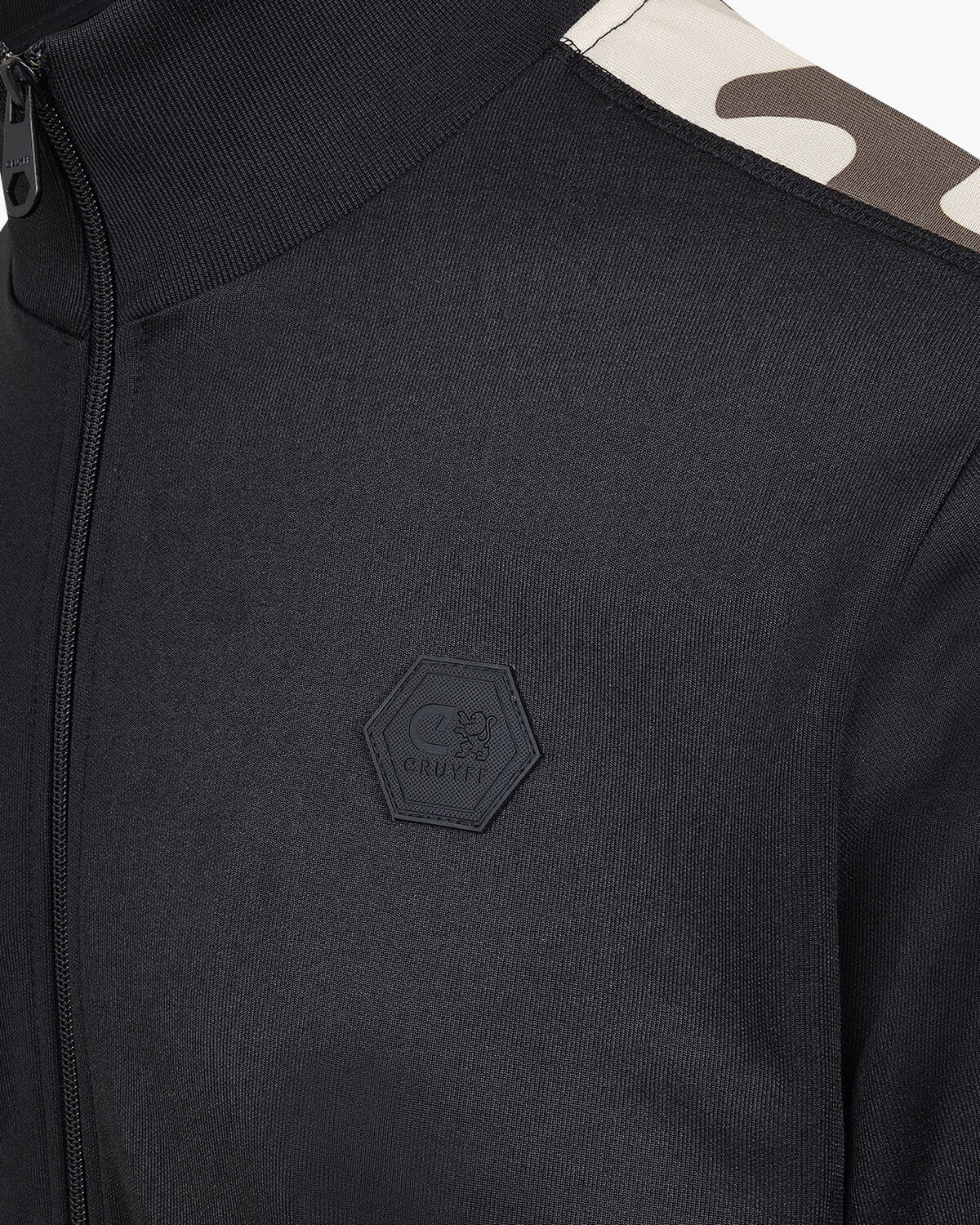 Montez Track Top - 65% Polyester / 35% Cotton, Black, hi-res