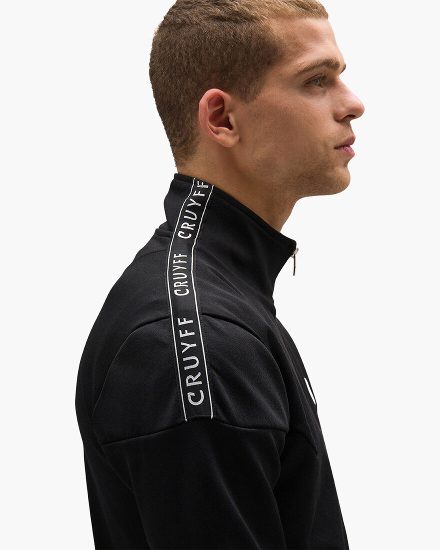 Valentini Track Top - Black/Silver - 65% Polyester, Black, hi-res