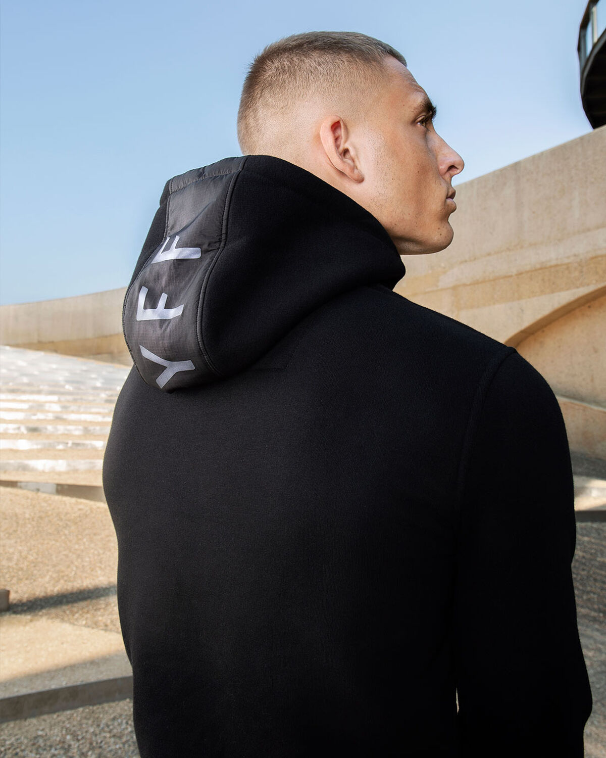Bassa zip-thru hood, Black, hi-res