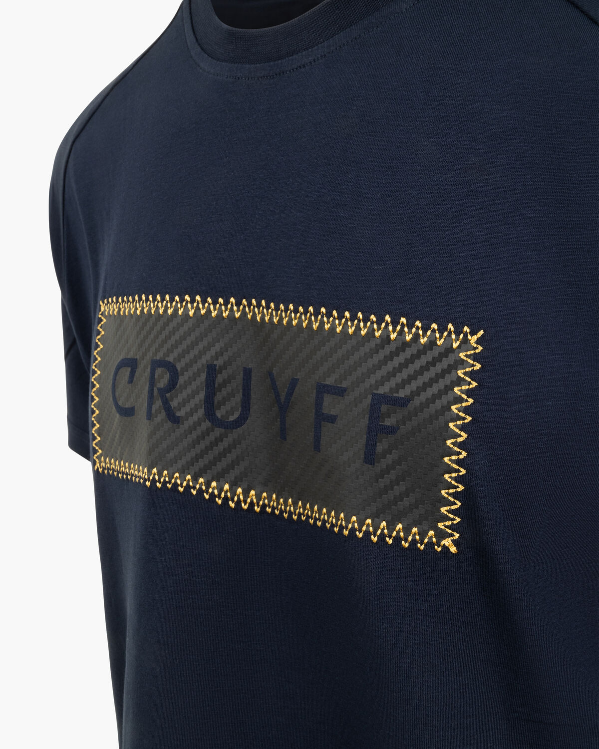 Fuzeknit Lasercut Tee, Blue/Gold, hi-res