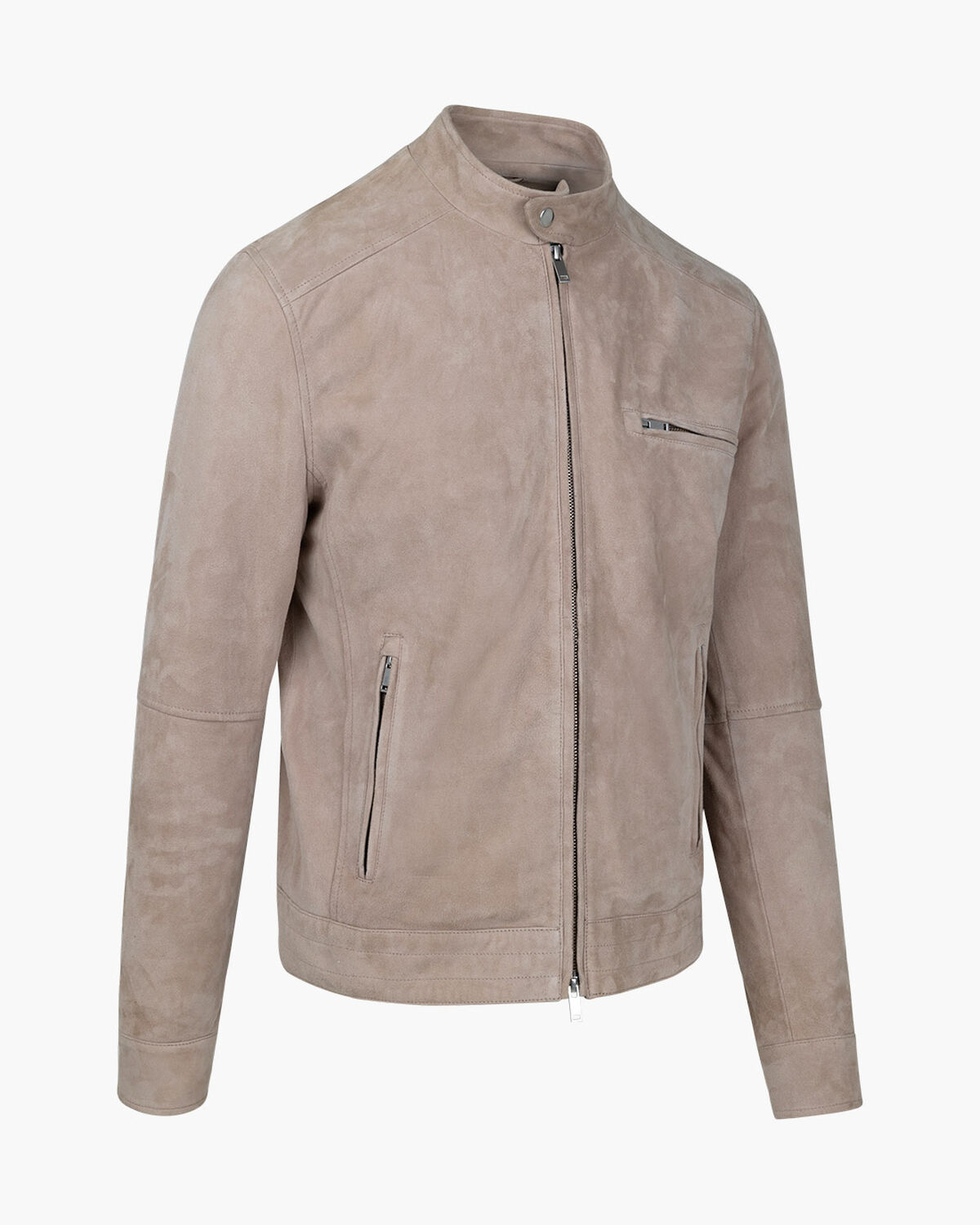 Esteban Suede Biker Jacket, Crème, hi-res