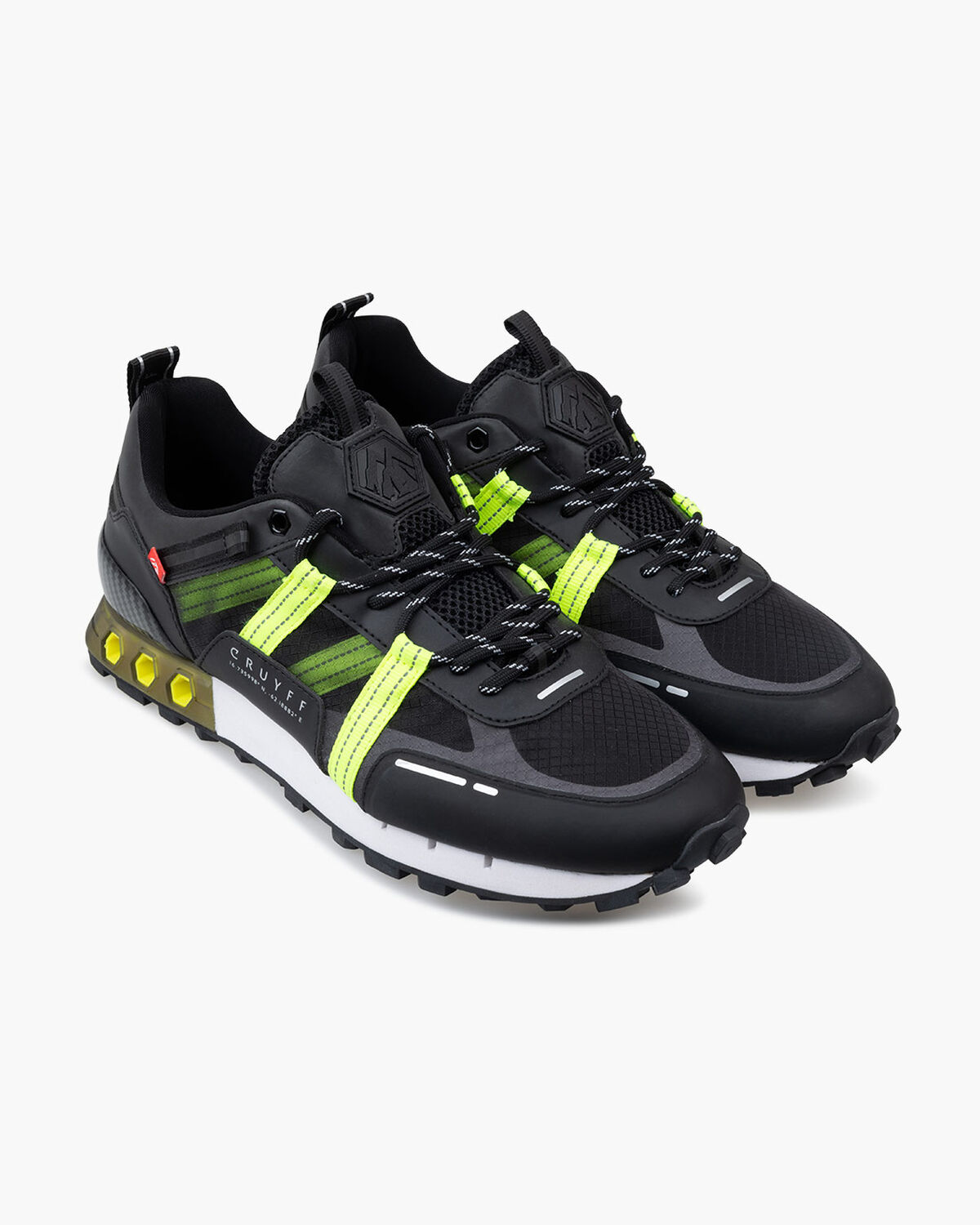 Inter Lace // Montserrat, Black/Yellow, hi-res
