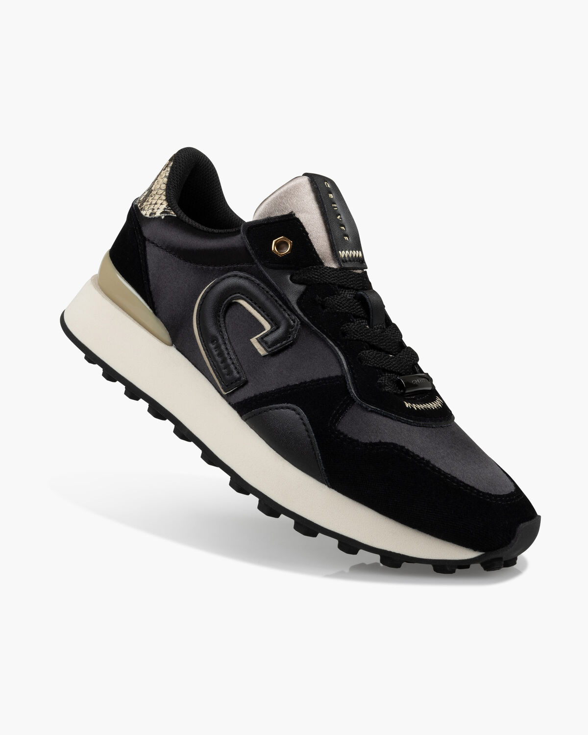 Park Runner-Satin/Velvet, Black/Gold, hi-res