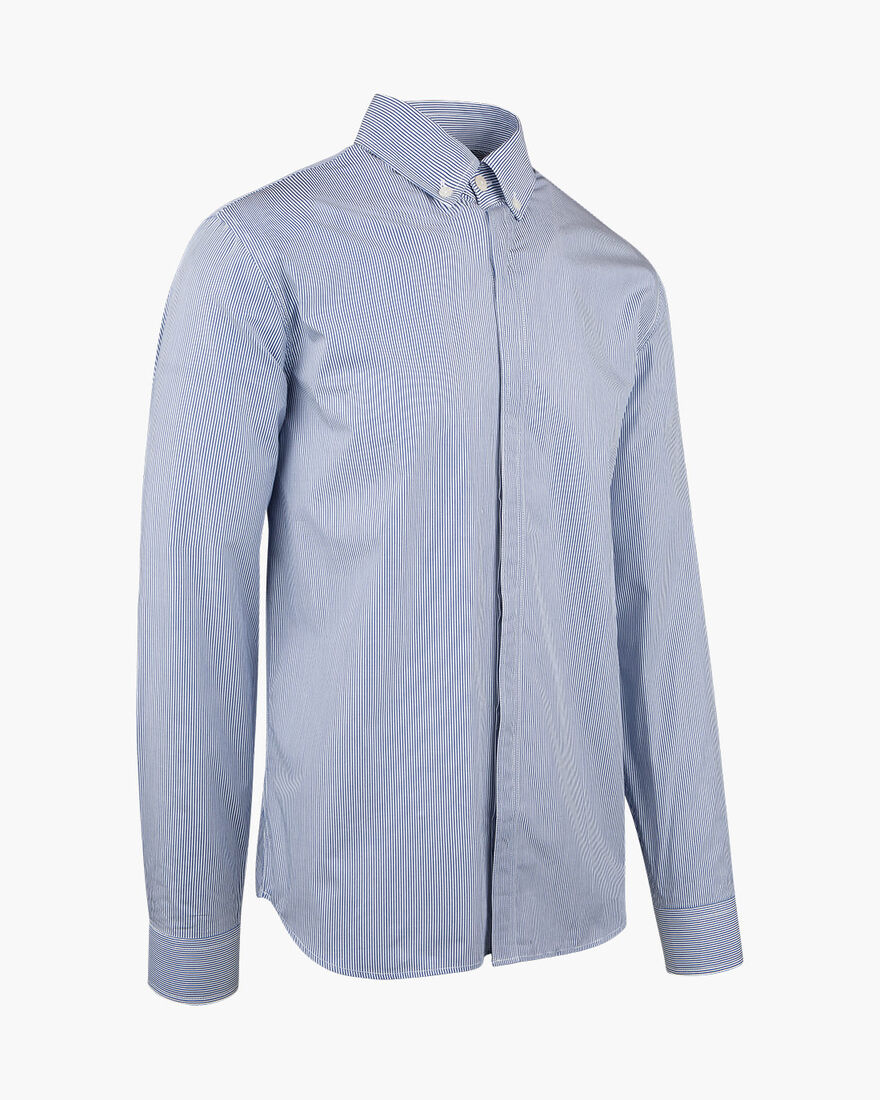 Aragon King Stripe Shirt, Blue/White, hi-res