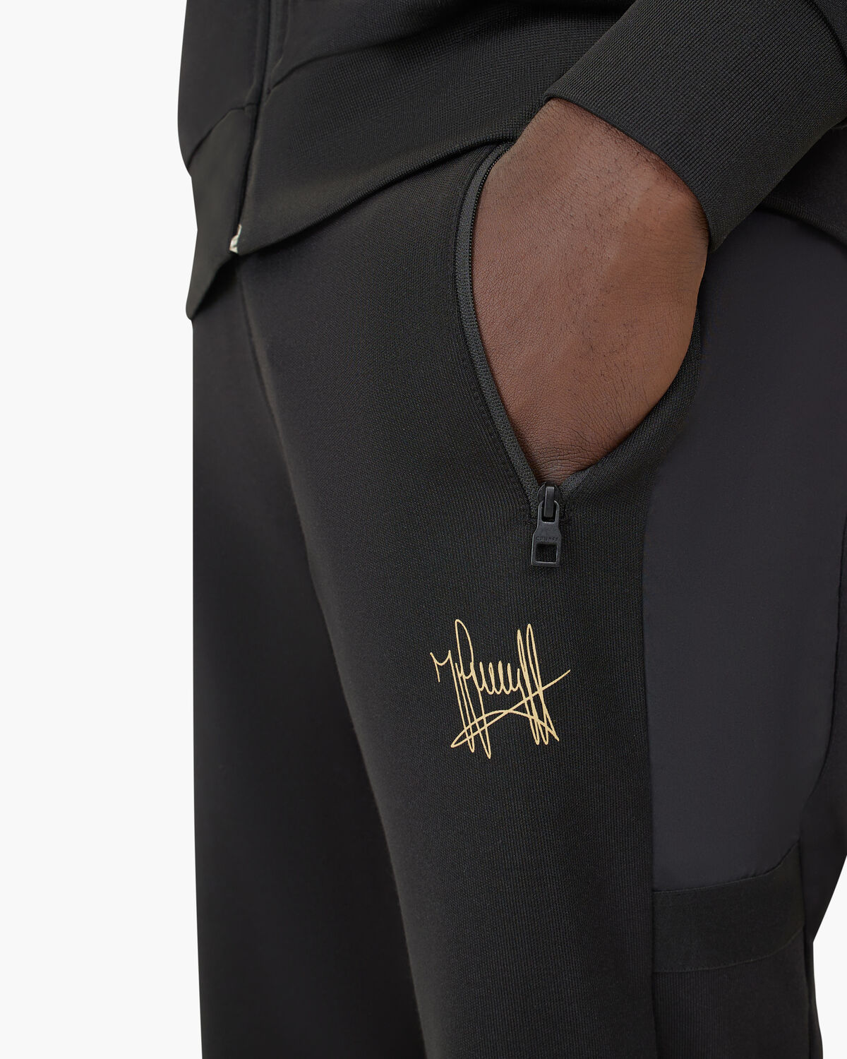Perez Trackpants, Black/Gold, hi-res