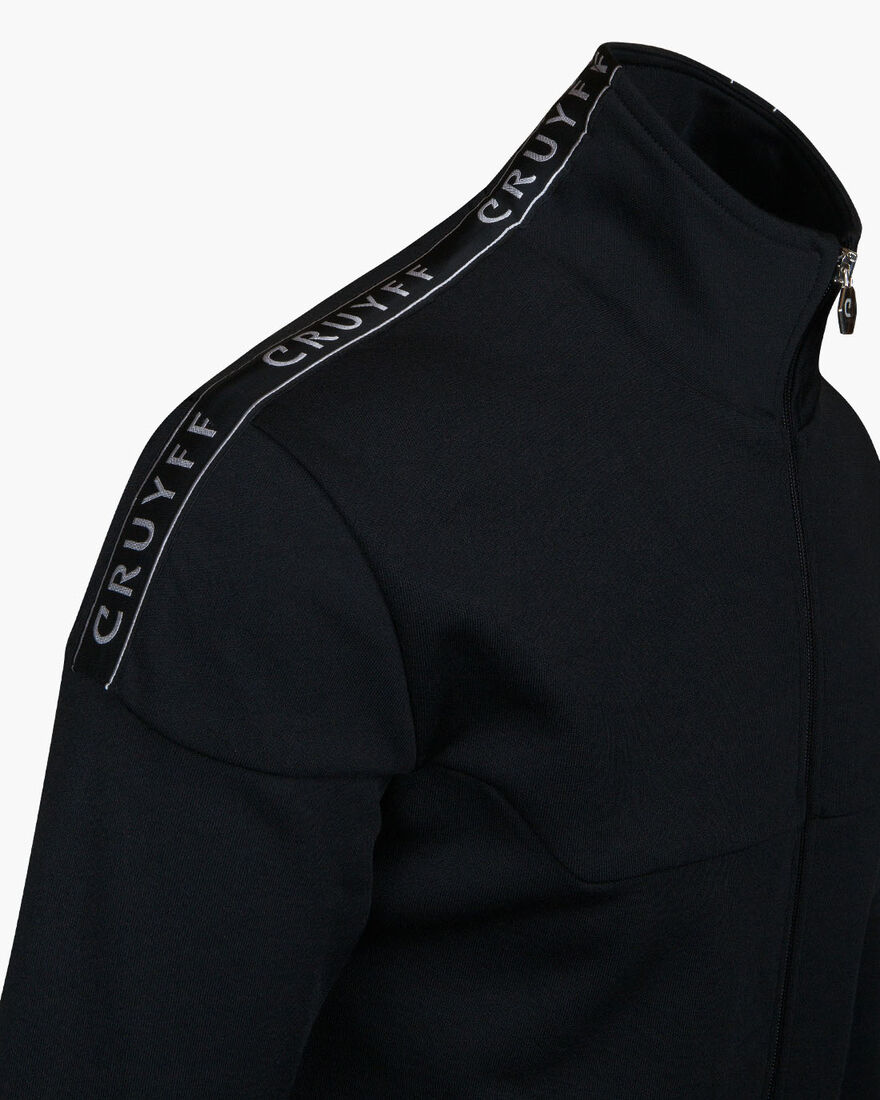 Valentini Track Top - Black/Silver - 65% Polyester, Black, hi-res