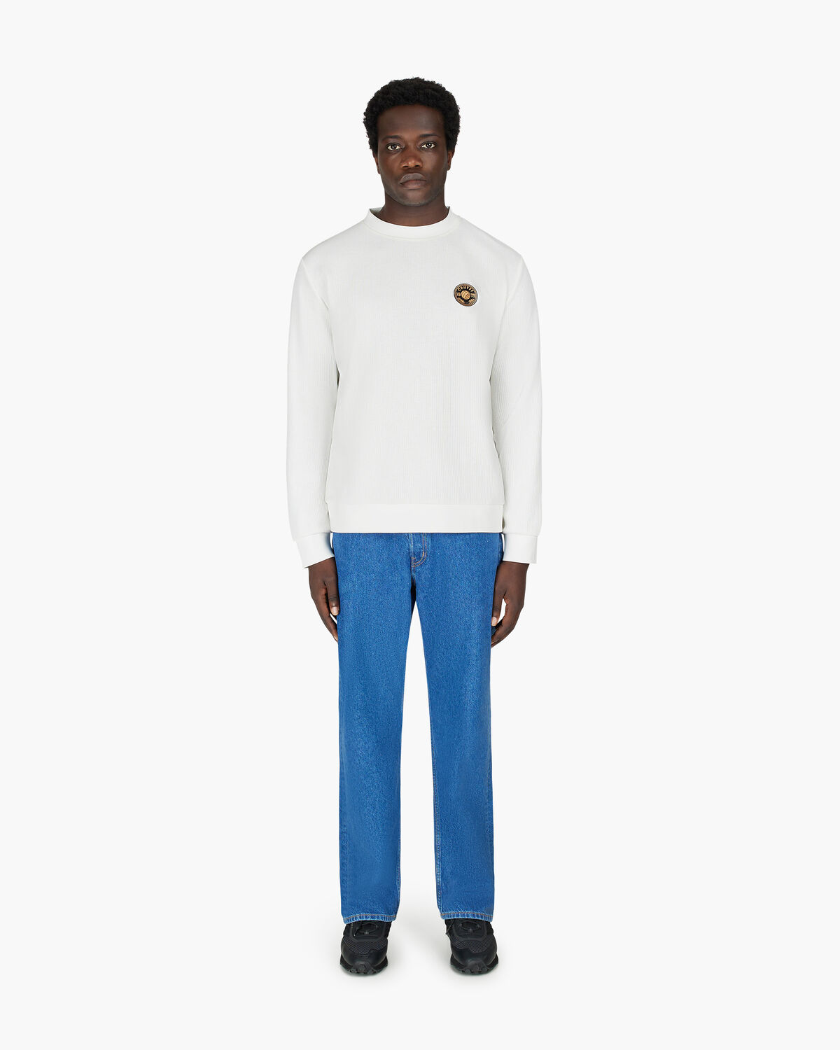 Retro Badge Jumper, White/White, hi-res