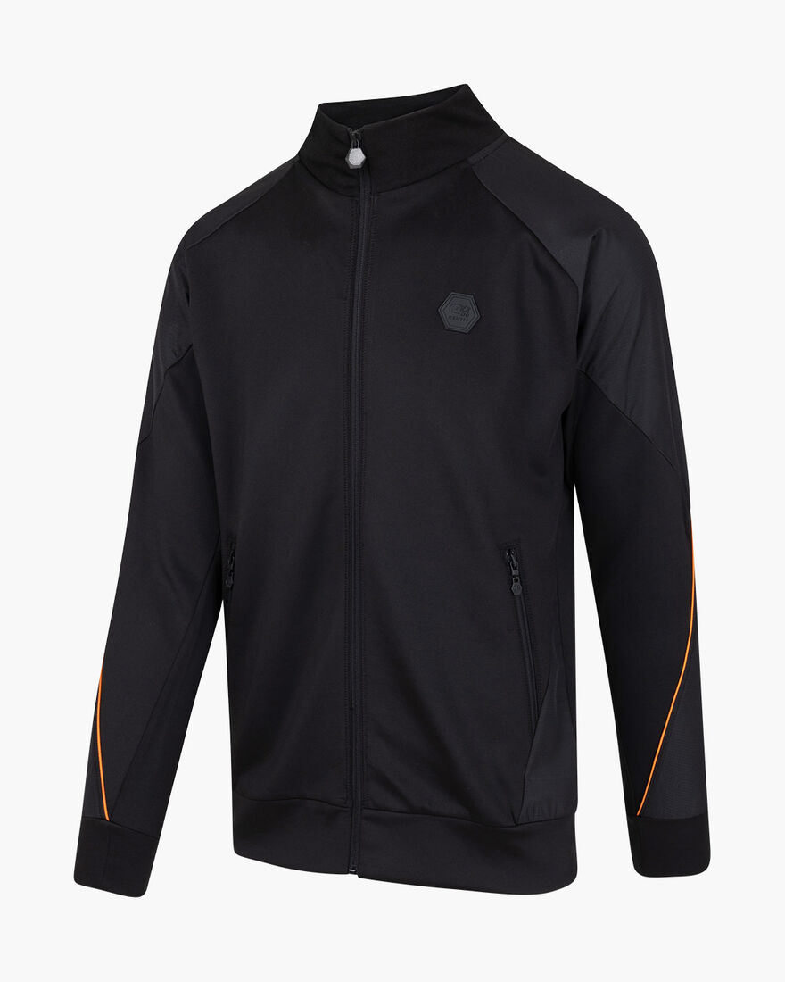 Saul Track Top - Scuba / lightweight crinkle ripst, Black, hi-res