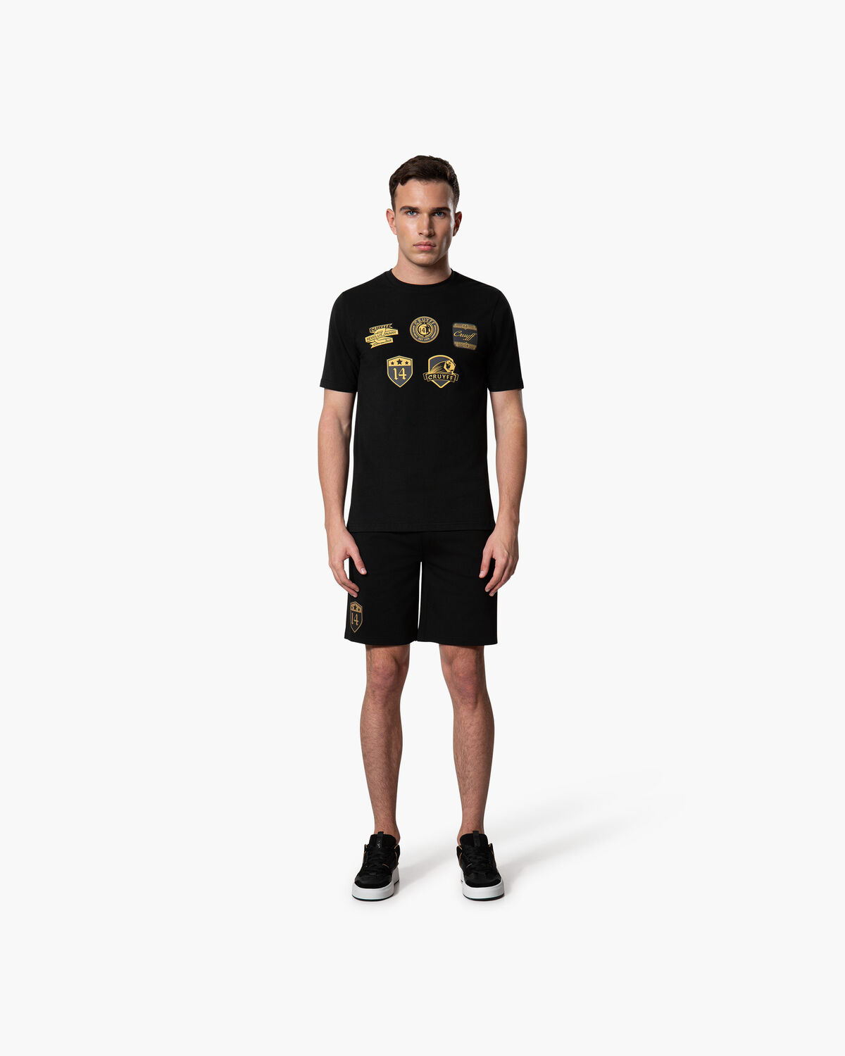 Badge Tee, Black/Gold, hi-res