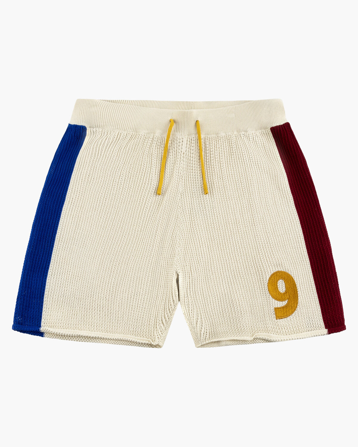 Knitted Football Shorts, White, hi-res