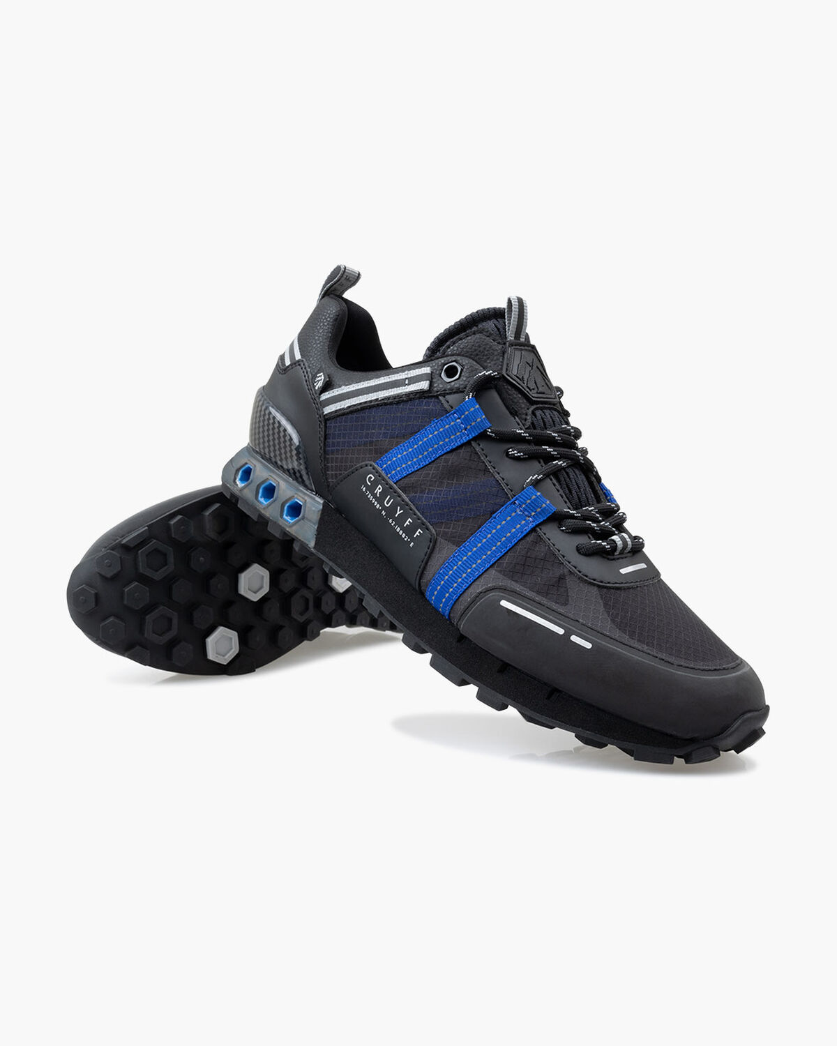 Inter Lace // Montserrat, Black/Blue, hi-res