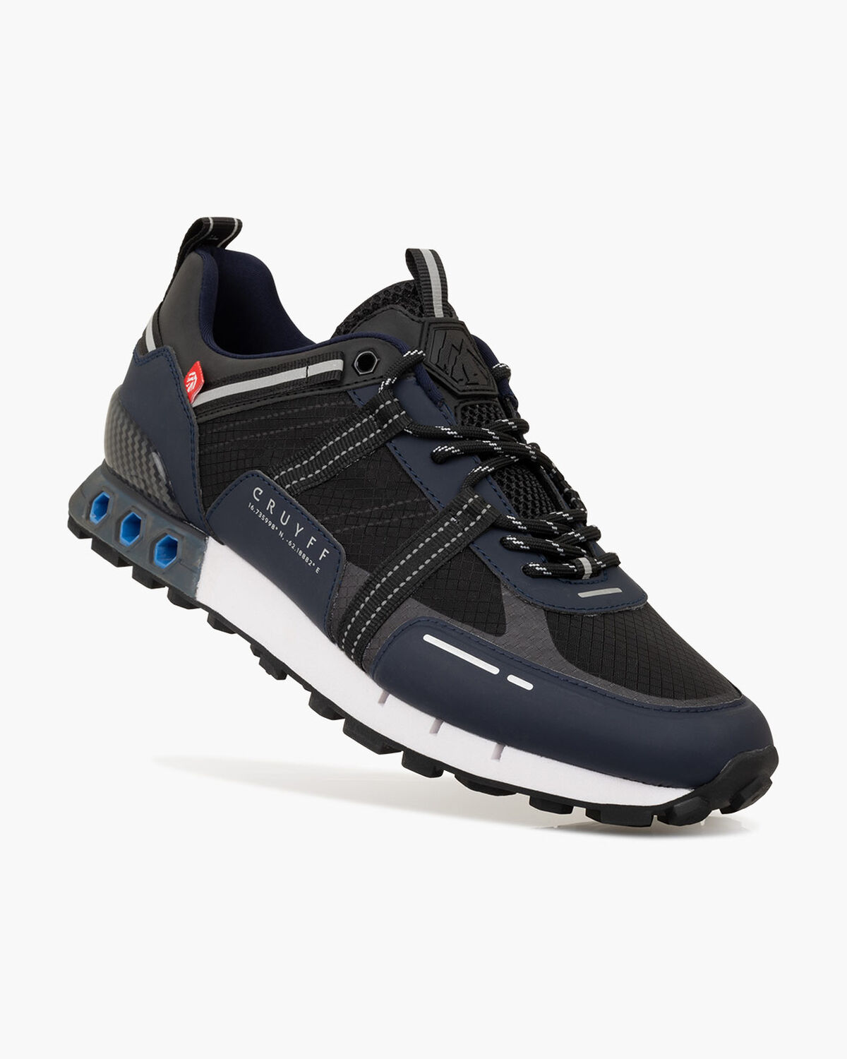 Inter Lace // Montserrat, Black/Blue, hi-res