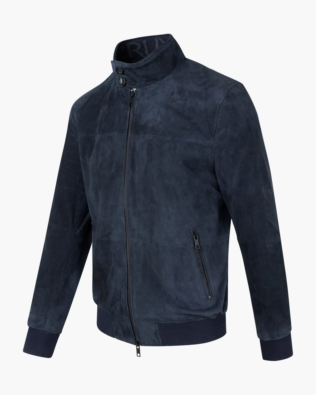 Dante Leather Harrington Jacket, Navy, hi-res