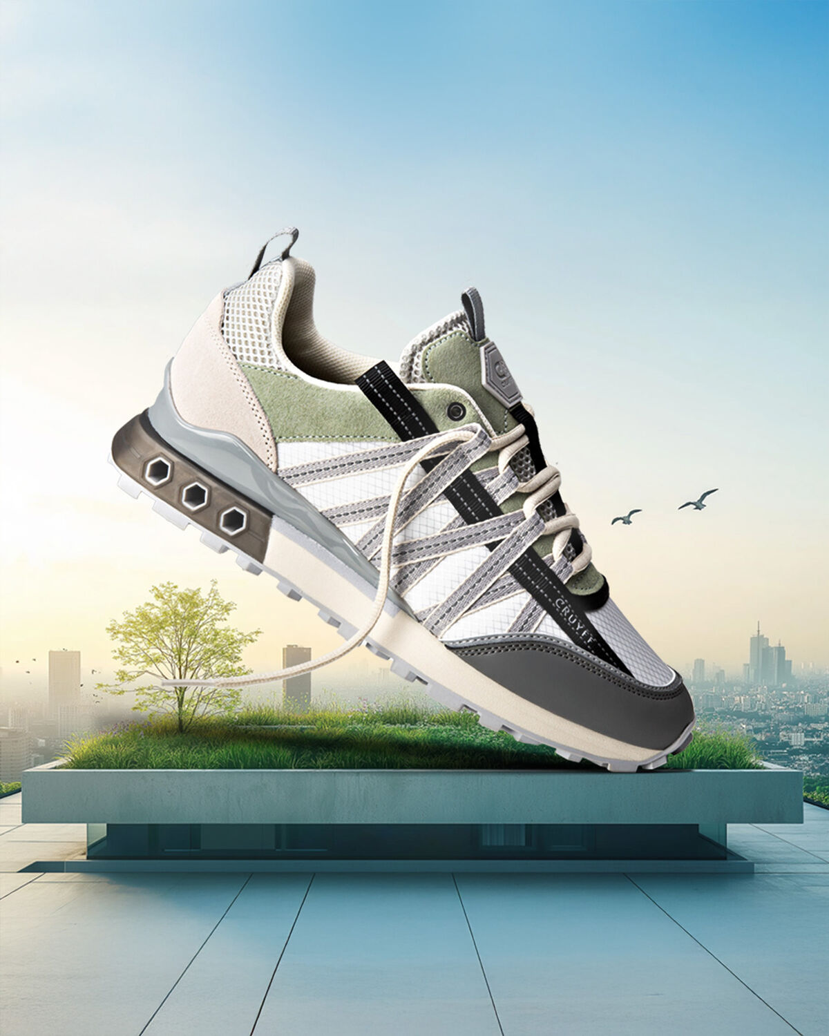 Fearia Hex-Tech, White/Green, hi-res