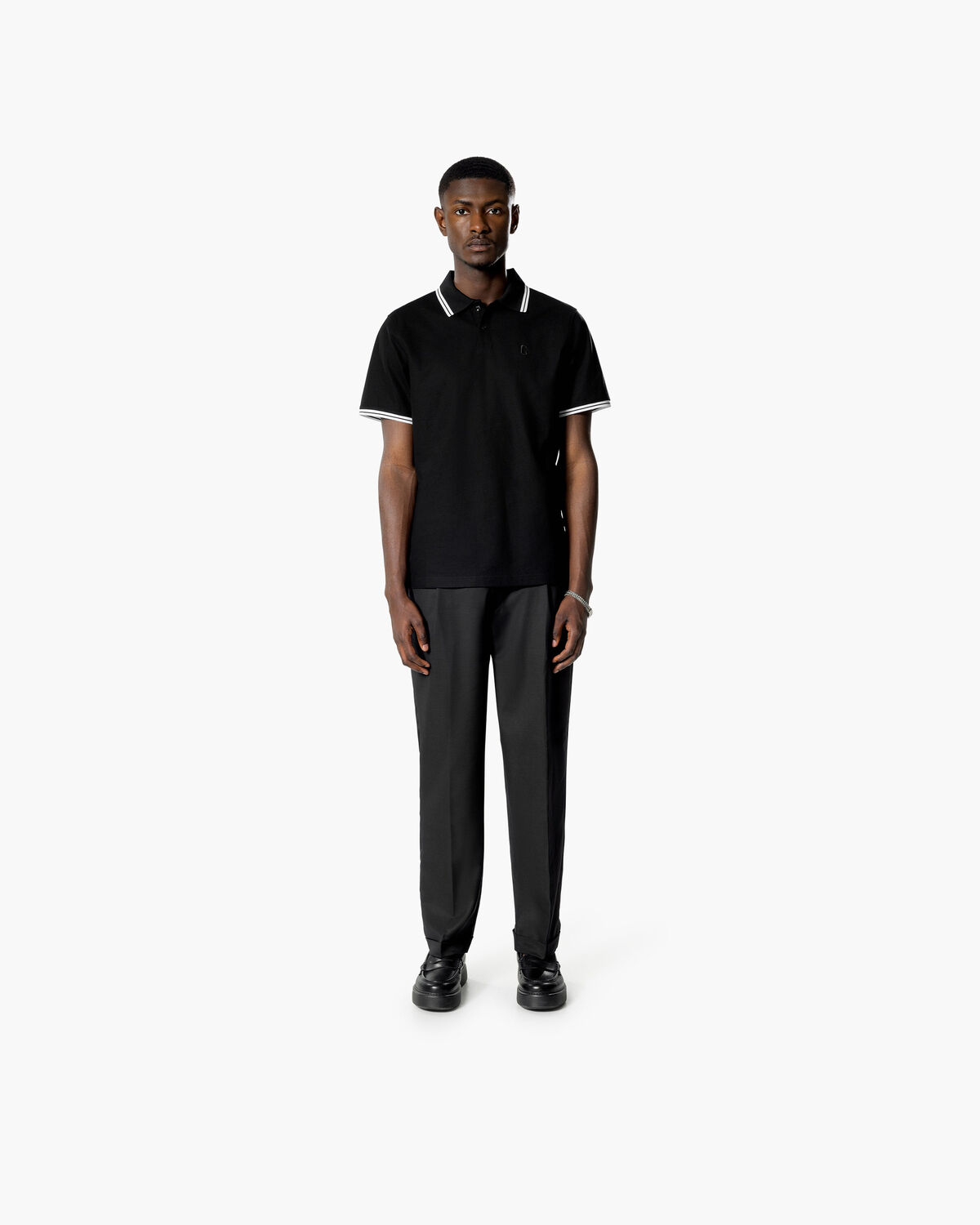 Luxury Piquet Polo, Black, hi-res