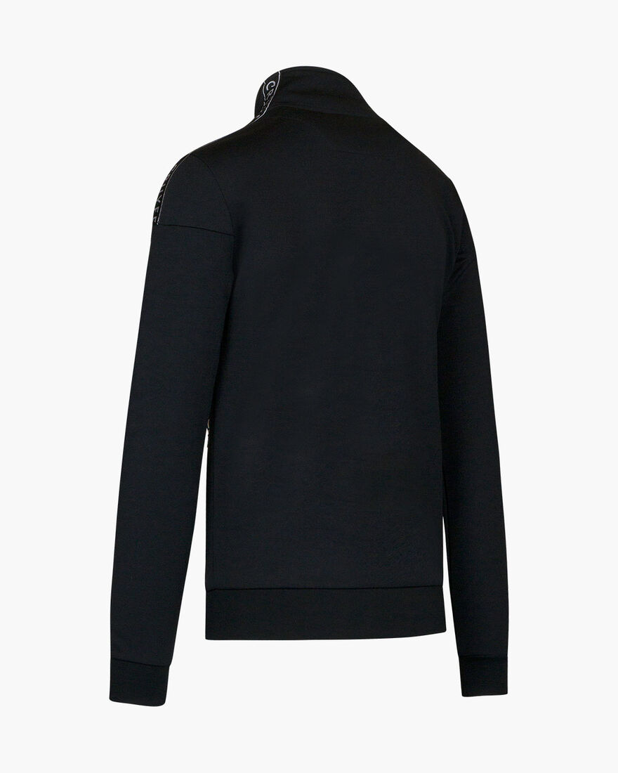 Valentini Track Top - Black/Silver - 65% Polyester, Black, hi-res