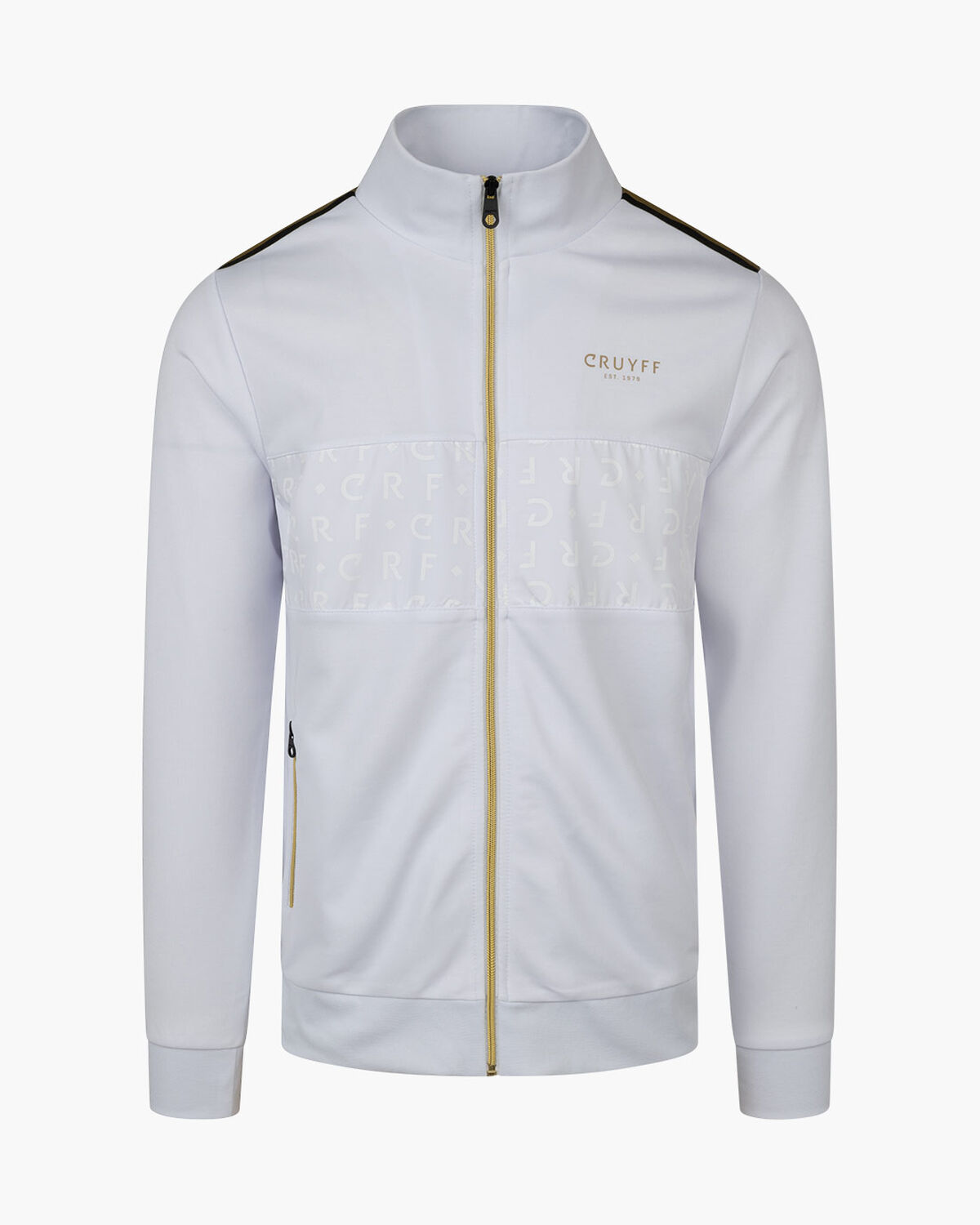 Gregory Track Top - 65% Polyester 35 % Cotton, White/Gold, hi-res