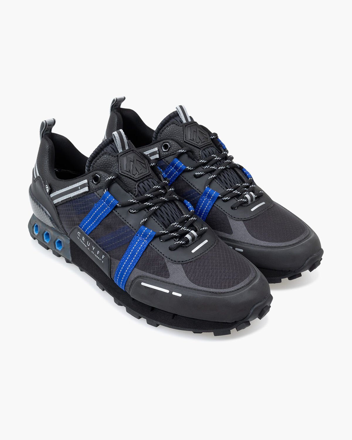 Inter Lace // Montserrat, Black/Blue, hi-res