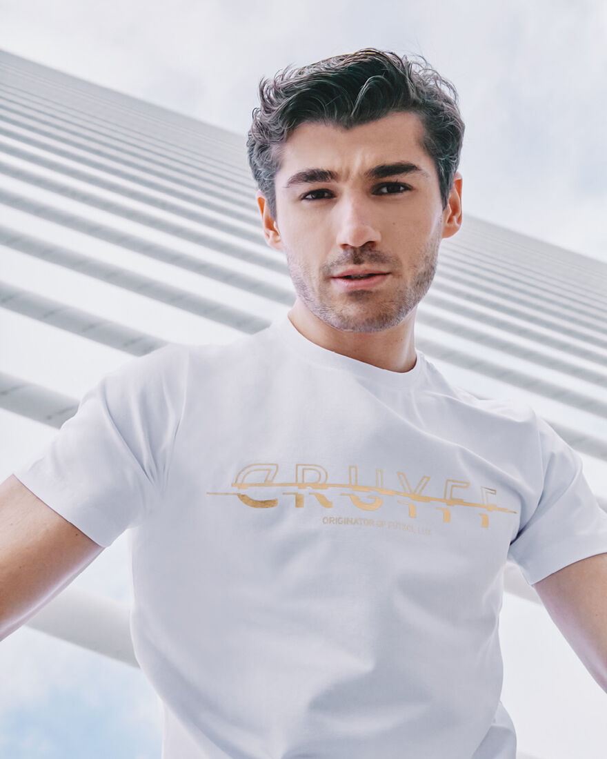 Seth - 100% Cotton, White/Gold, hi-res