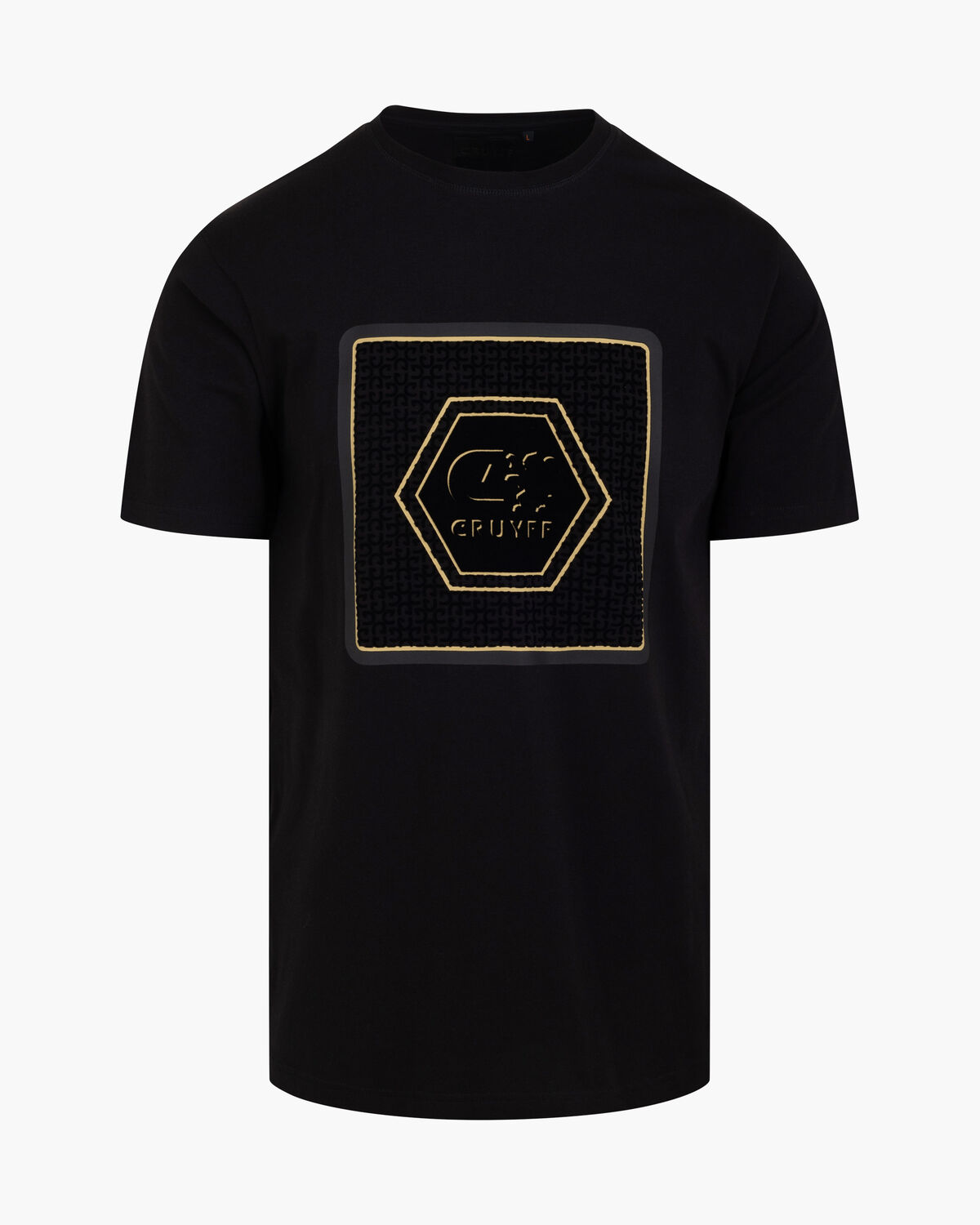 Flock Tee, Black/Gold, hi-res