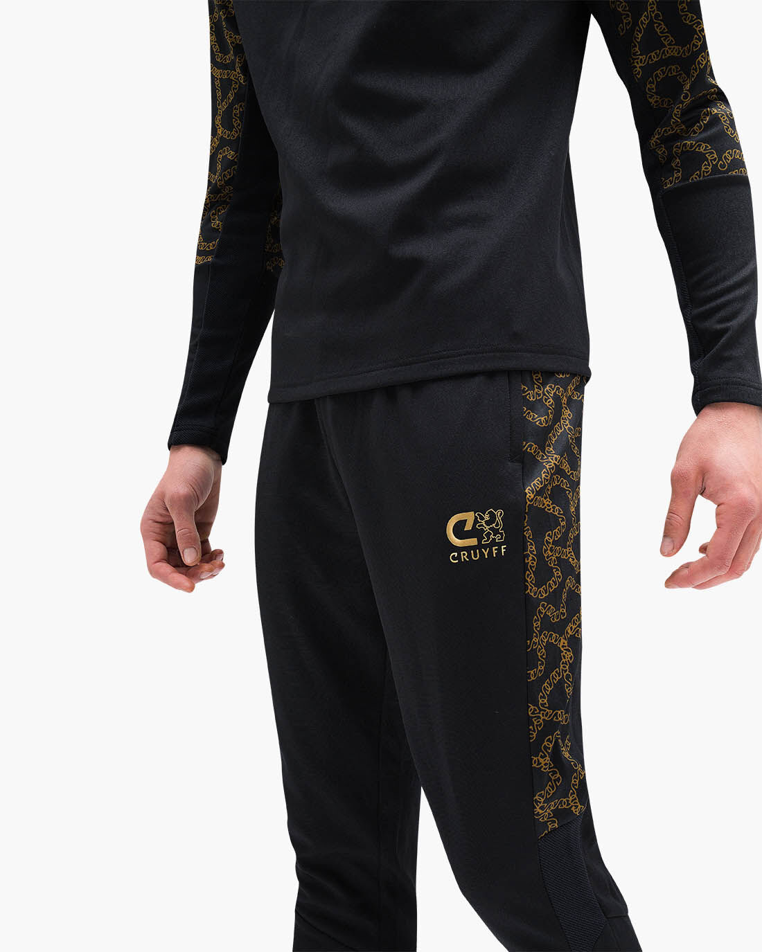 Rosario Half zip Track Suit Black Gold 100 Po